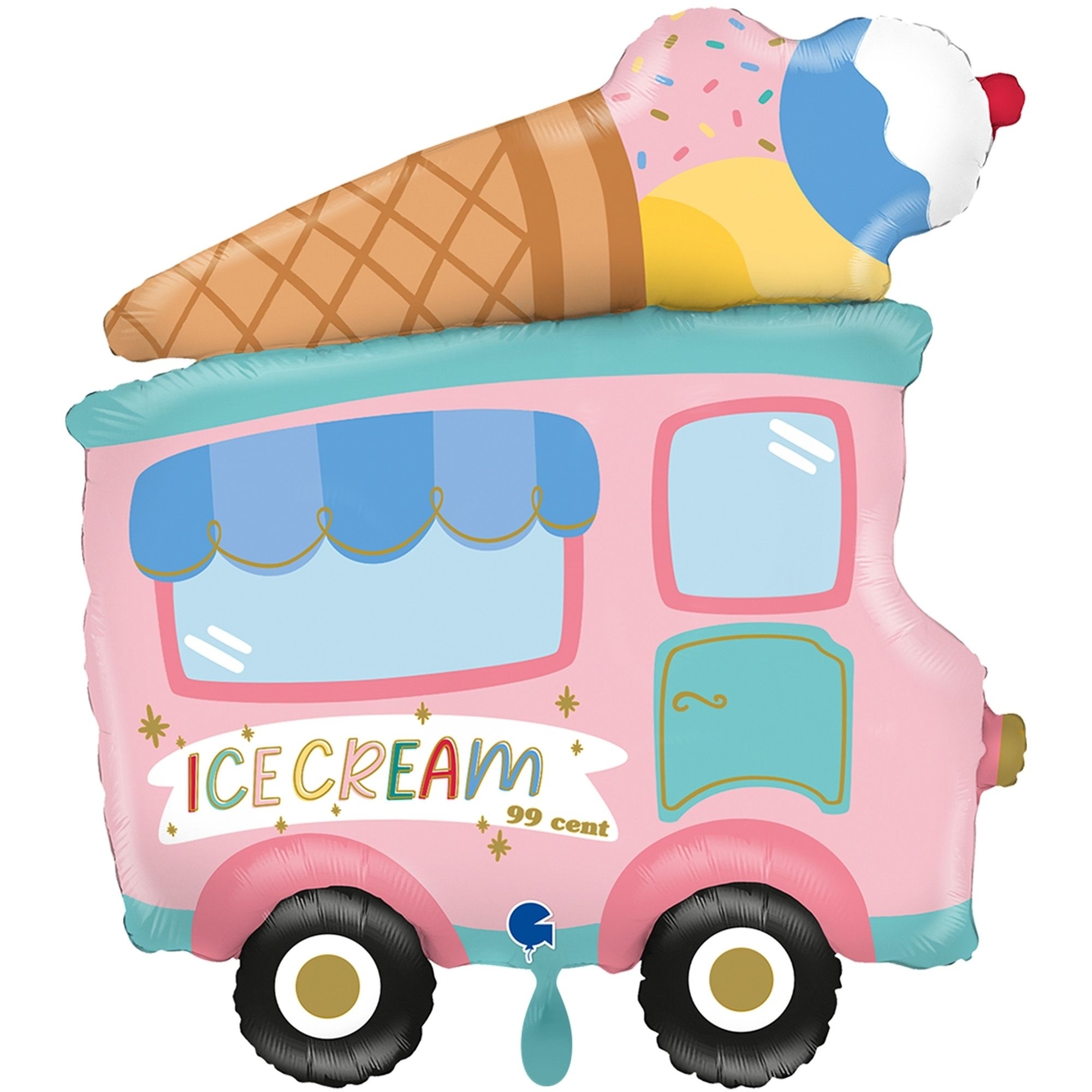 Folienballon "Ice Cream Truck" 90 cm Sahne, Nachtisch, Essen, Eiscreme