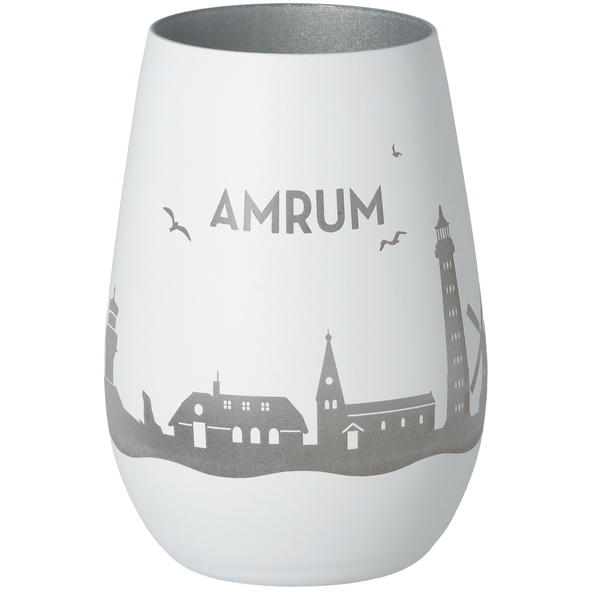 Windlicht Skyline Amrum Weiß/Silber Windlicht Skyline Amrum Weiß/Silber