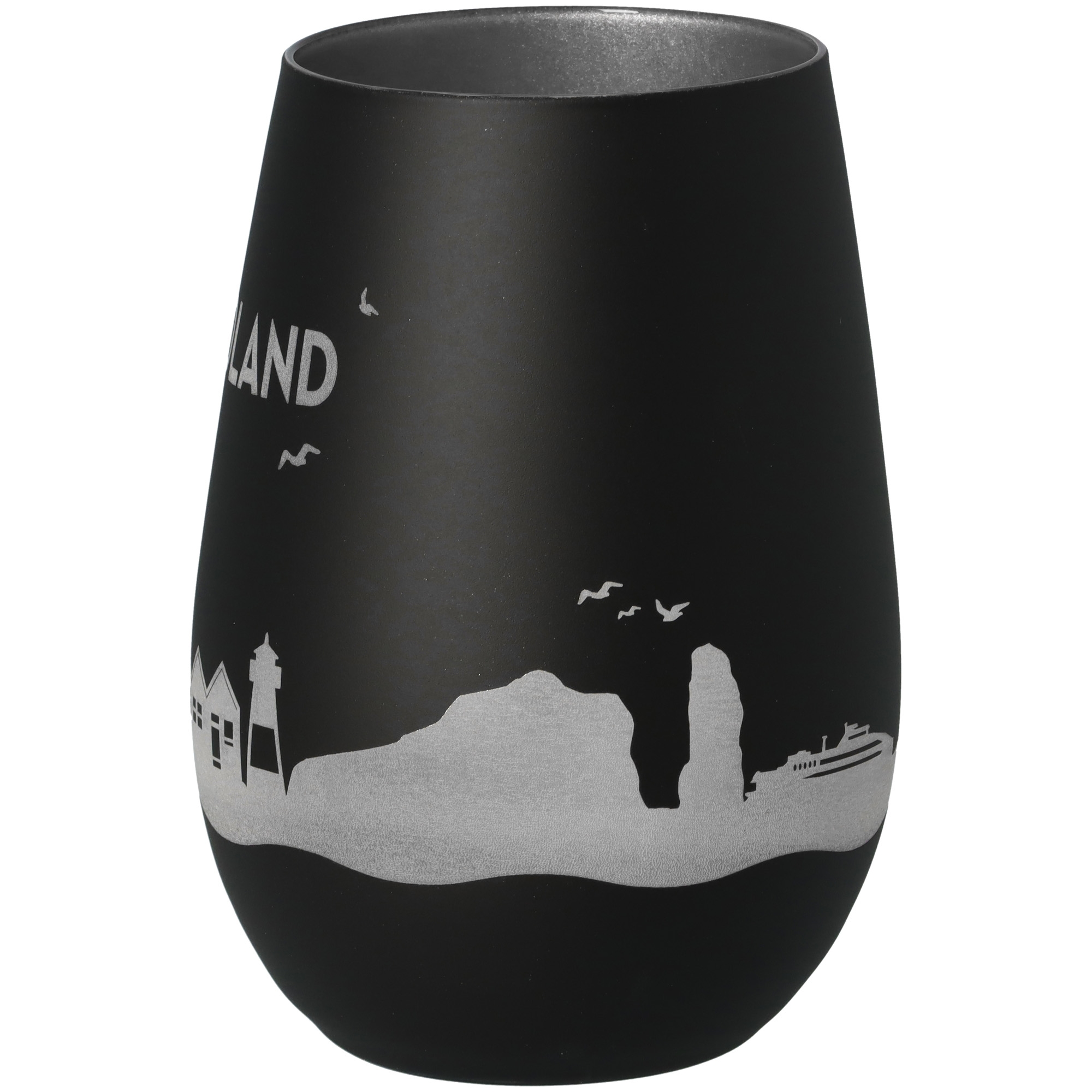 Windlicht Skyline Helgoland Schwarz/Silber Krug, Töpferei, Vase