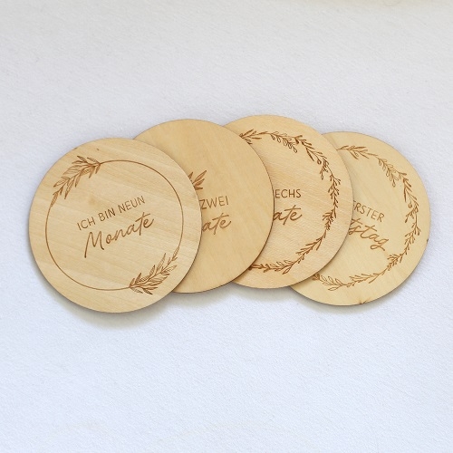 Baby Meilenstein-Karten aus Holz, Mint Baby Meilenstein-Karten aus Holz, Mint