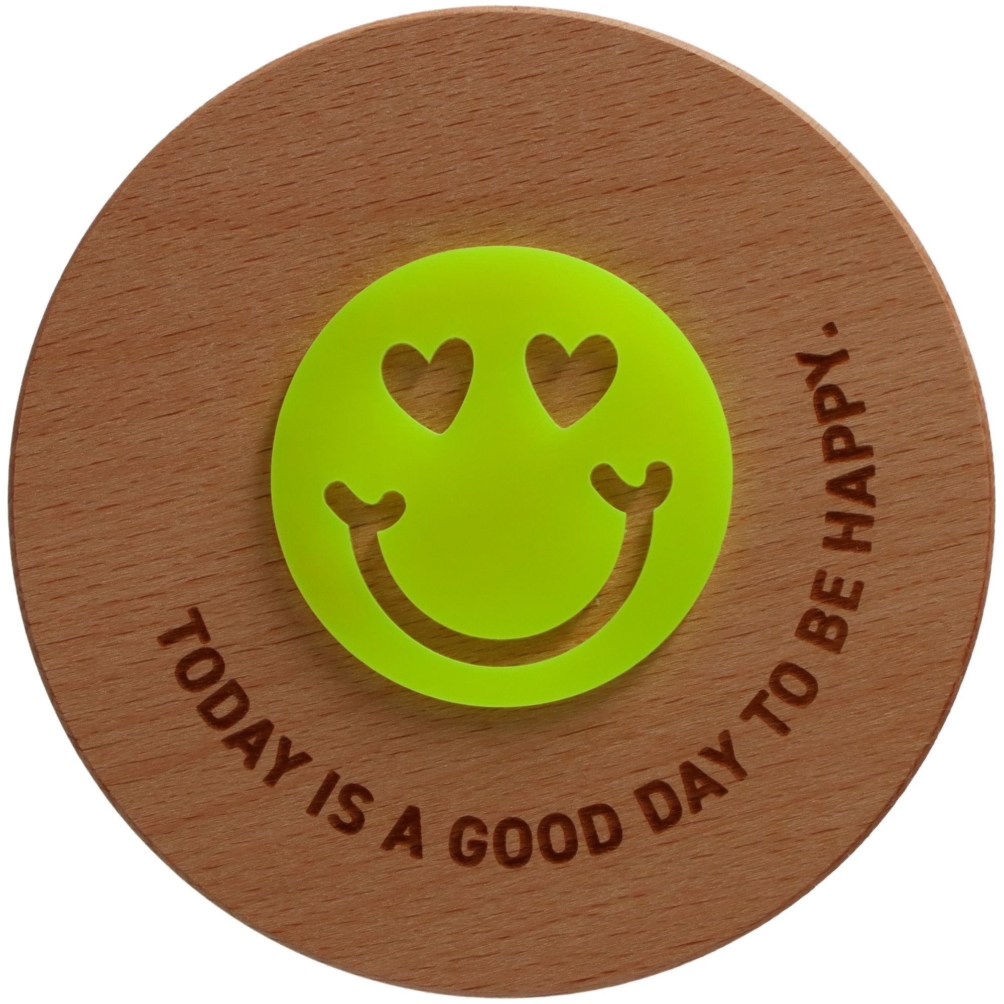 Geschenkglas "GOOD DAY" Neongelb Logo, Abzeichen, Symbol, Tennis, Tennisball