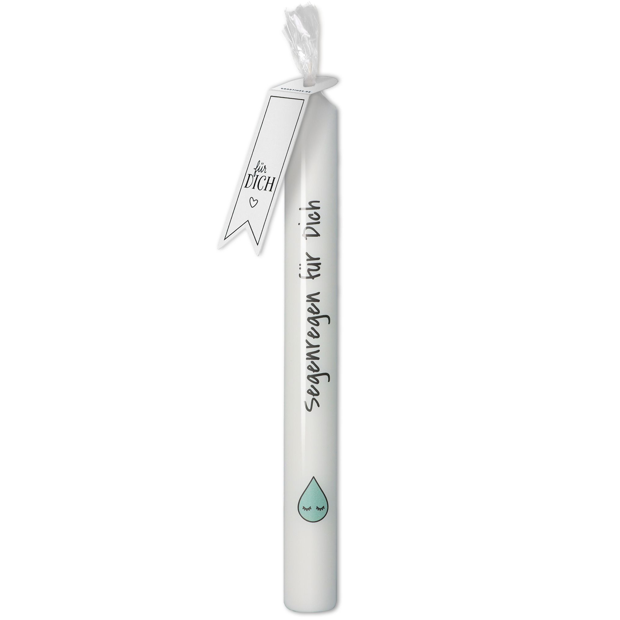 Stabkerze Weiß "Segenregen für dich" Stabkerze Weiß "Segenregen für dich"