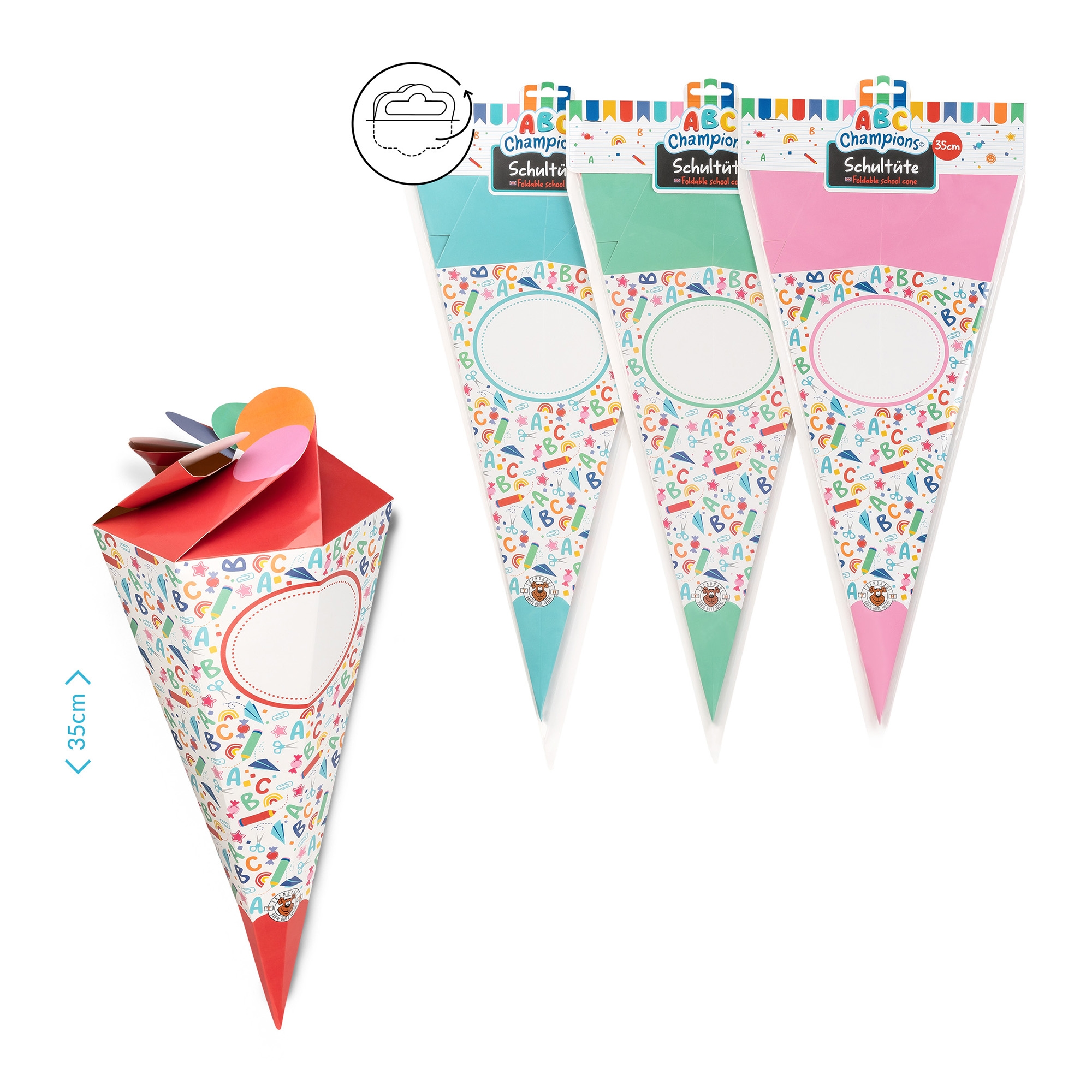 ABC - Faltbare Schultüte 35 cm ABC - Faltbare Schultüte 35 cm