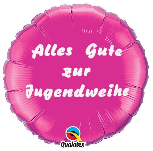 Folienballon Alles Gute zur Jugendweihe Pink 45cm