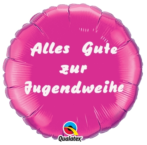 Folienballon Alles Gute zur Jugendweihe Pink 45cm Folienballon Alles Gute zur Jugendweihe Pink 45cm