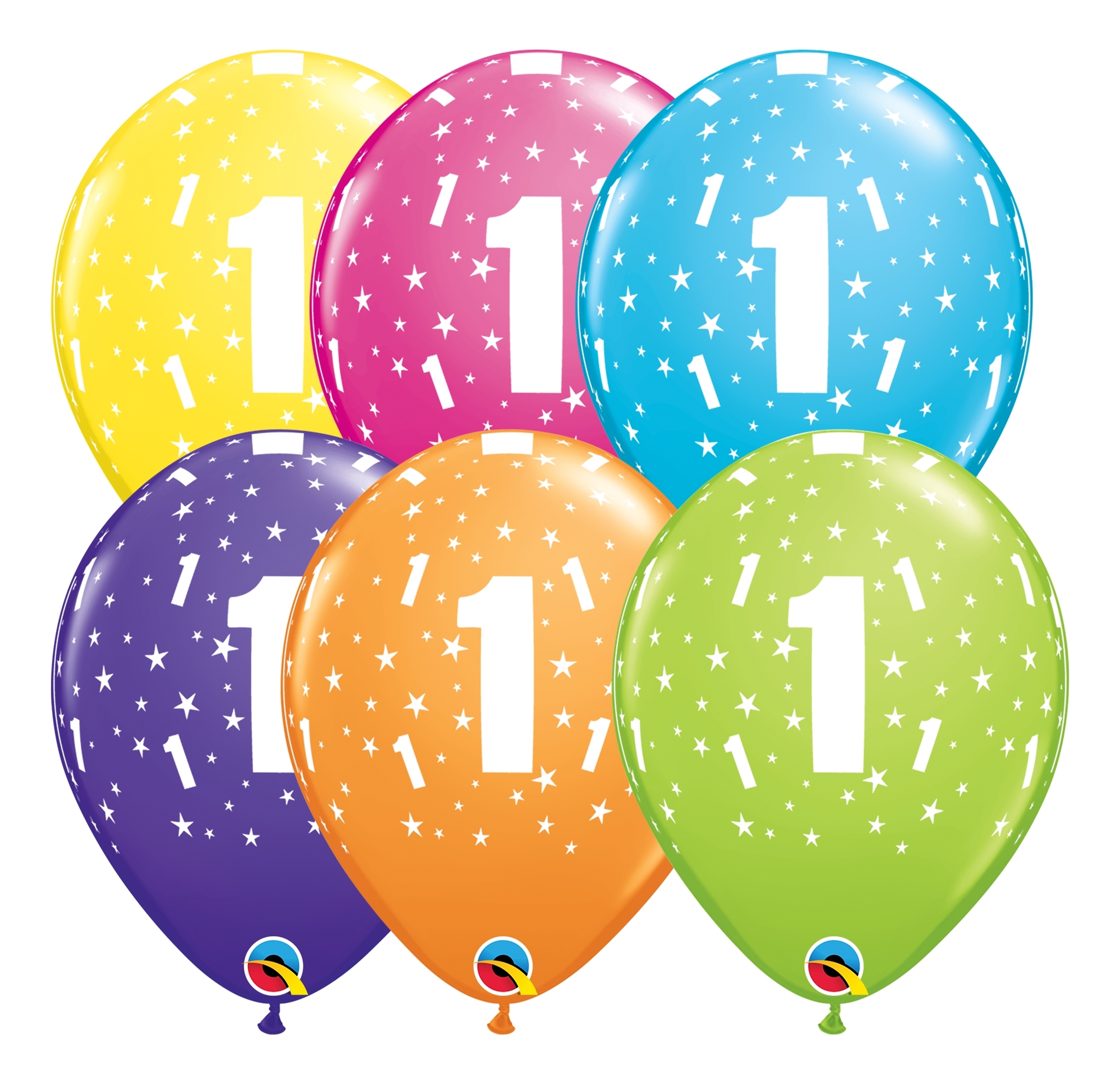 Qualatex Latexballon 1. Geburtstag verschiedene Farben Ø 30cm