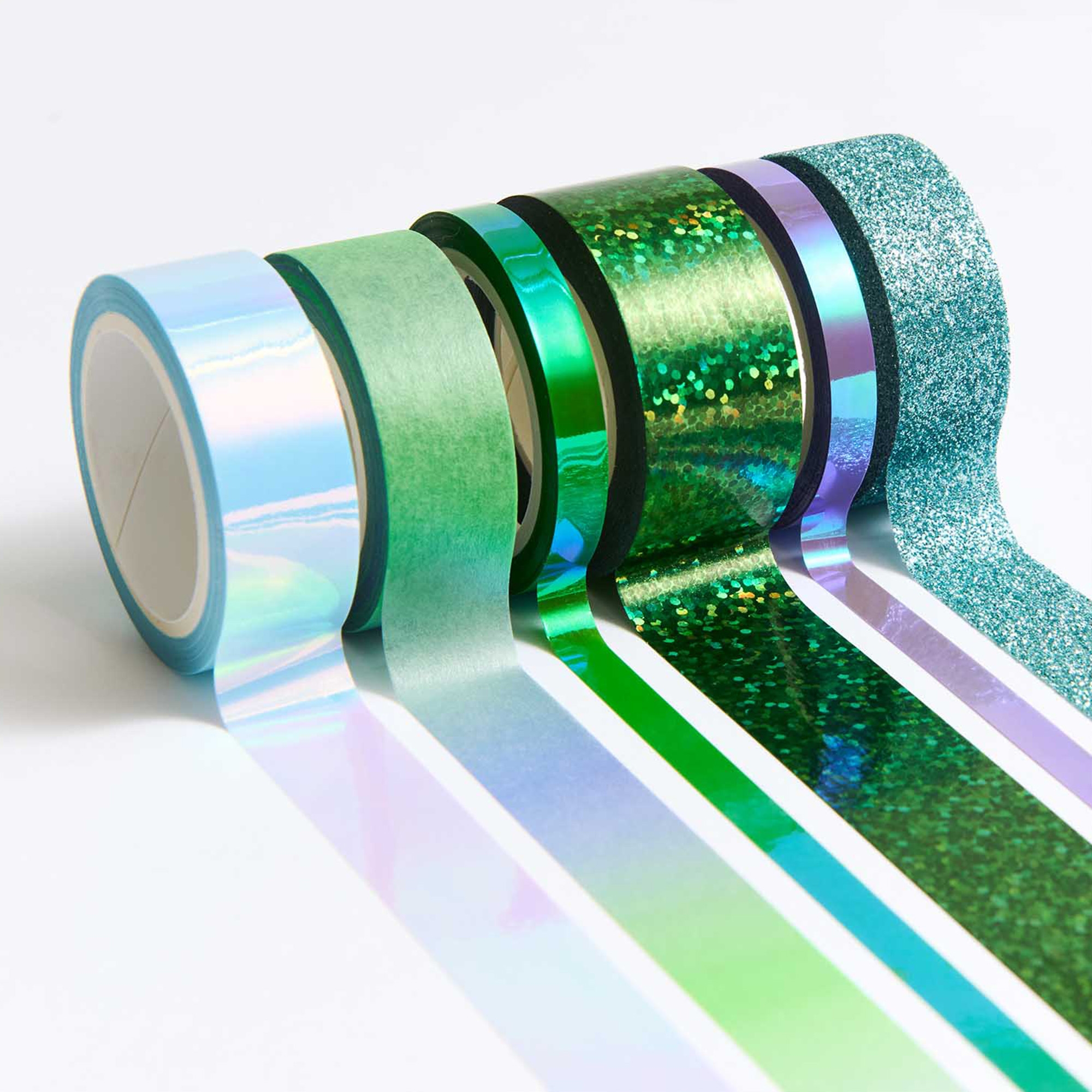 6 Tapes im Set "Grün/Blau" Mix 6 Stück Band, Aluminium