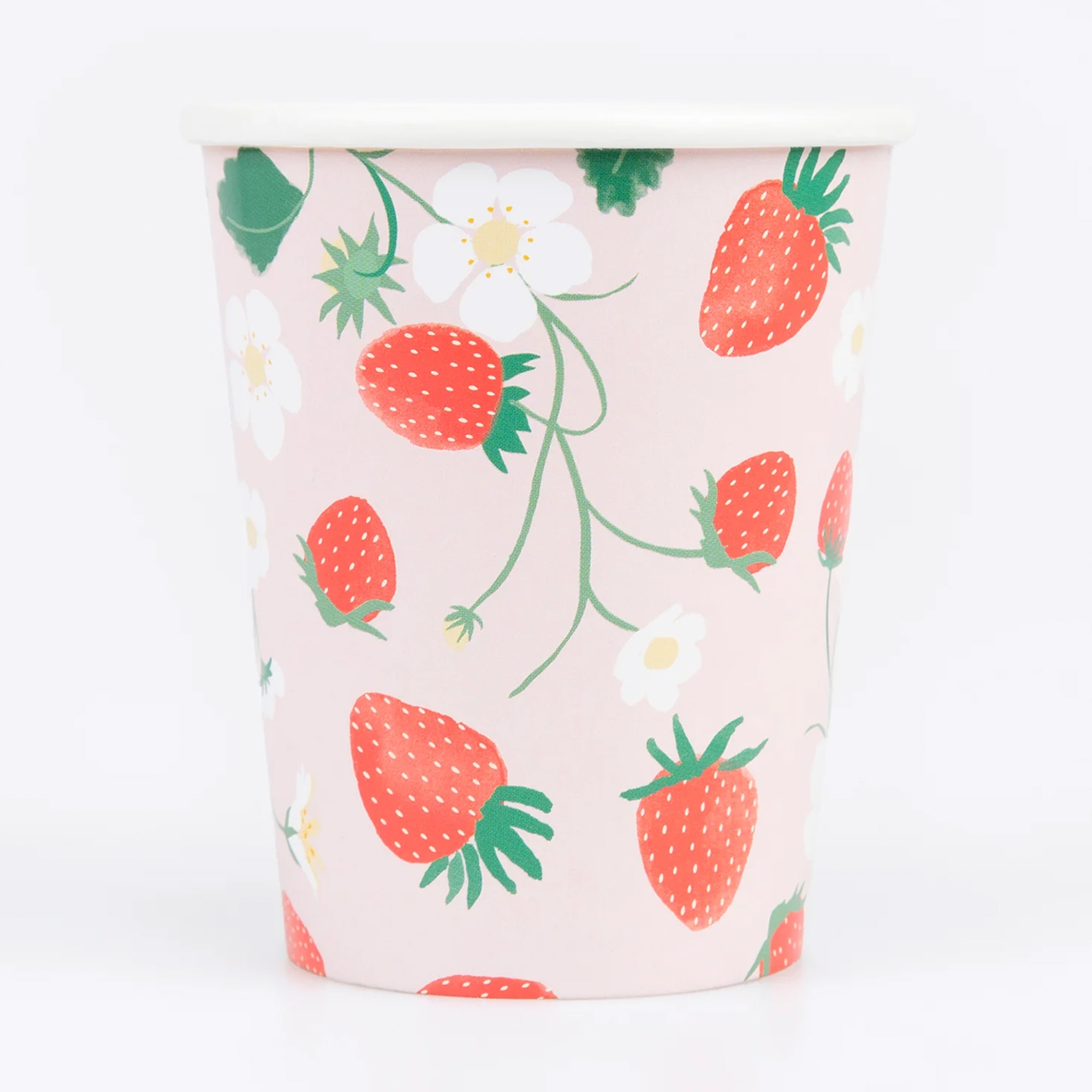 Meri Meri - 8 Pappbecher "Erdbeeren" Beere, Obst, Pflanze, Produzieren, Erdbeere