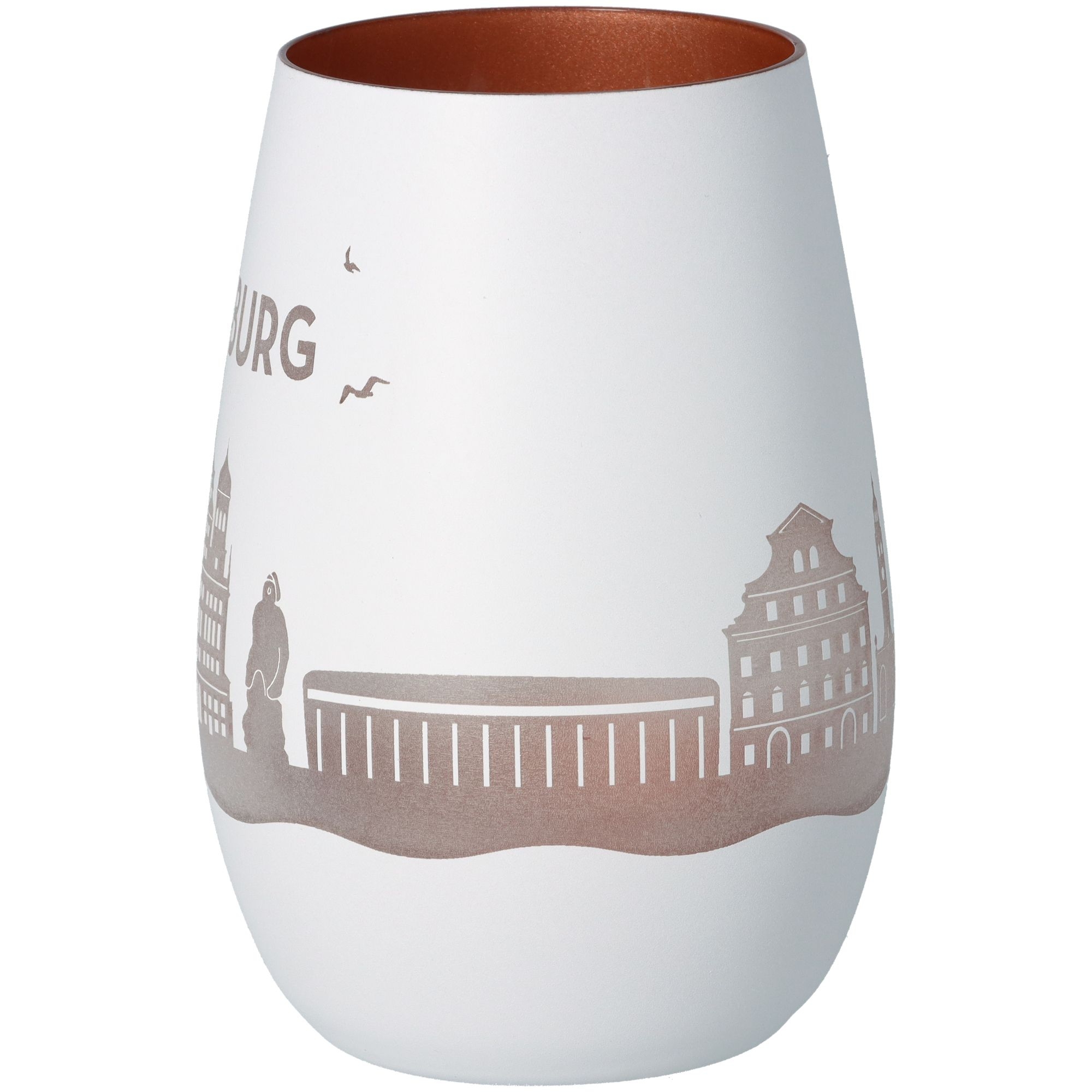 Windlicht Skyline Augsburg Weiß/Bronze Windlicht Skyline Augsburg Weiß/Bronze