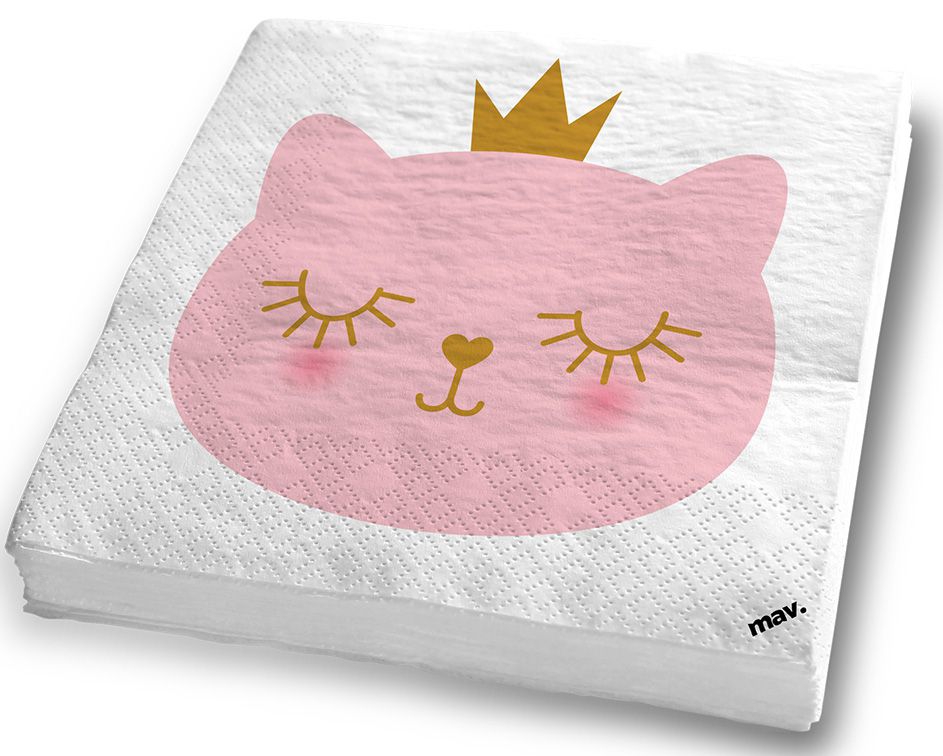 Servietten Katzen Prinzessin, 20 Stück Servietten Katzen Prinzessin, 20 Stück