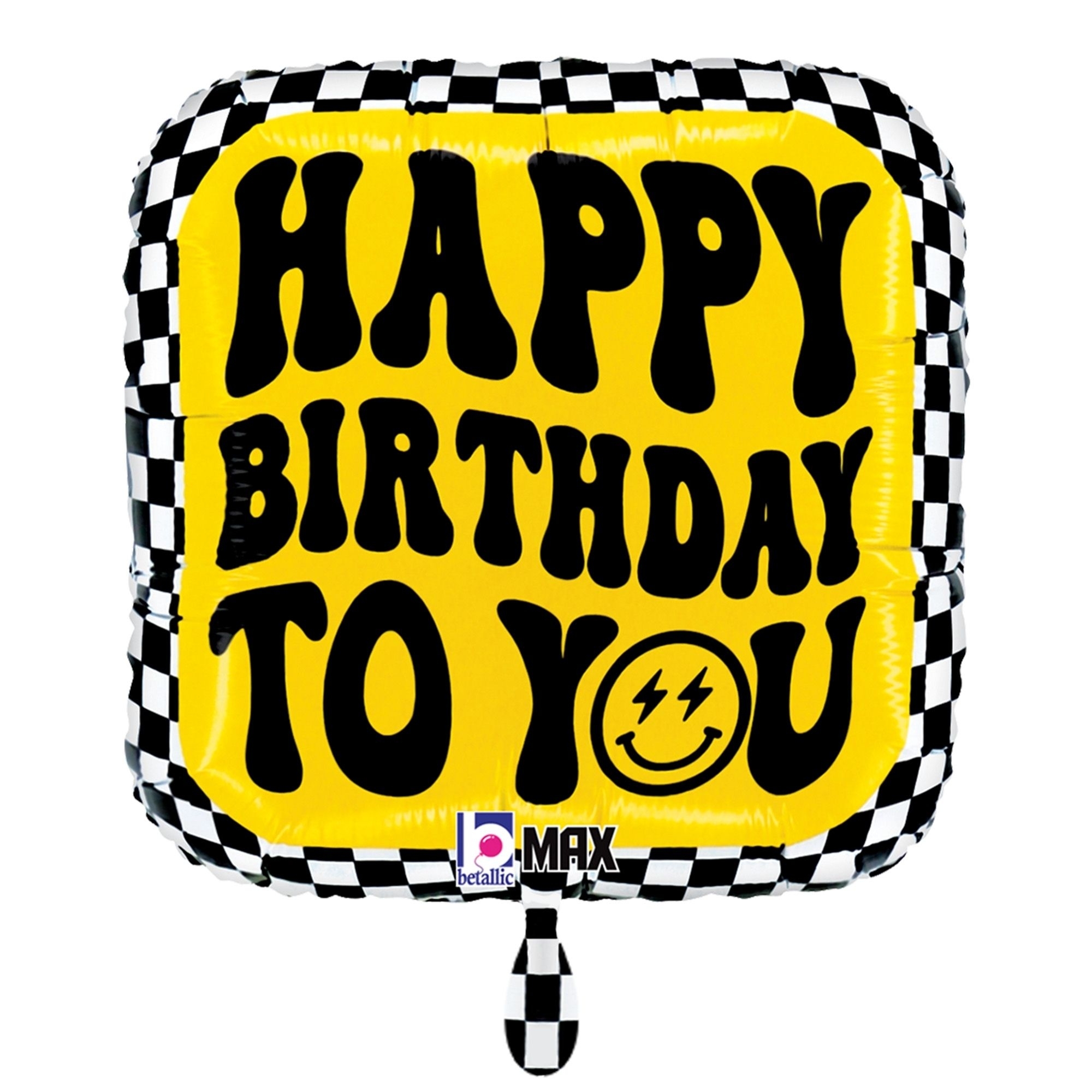 Folienballon "Birthday Smiley" 45cm Aufkleber