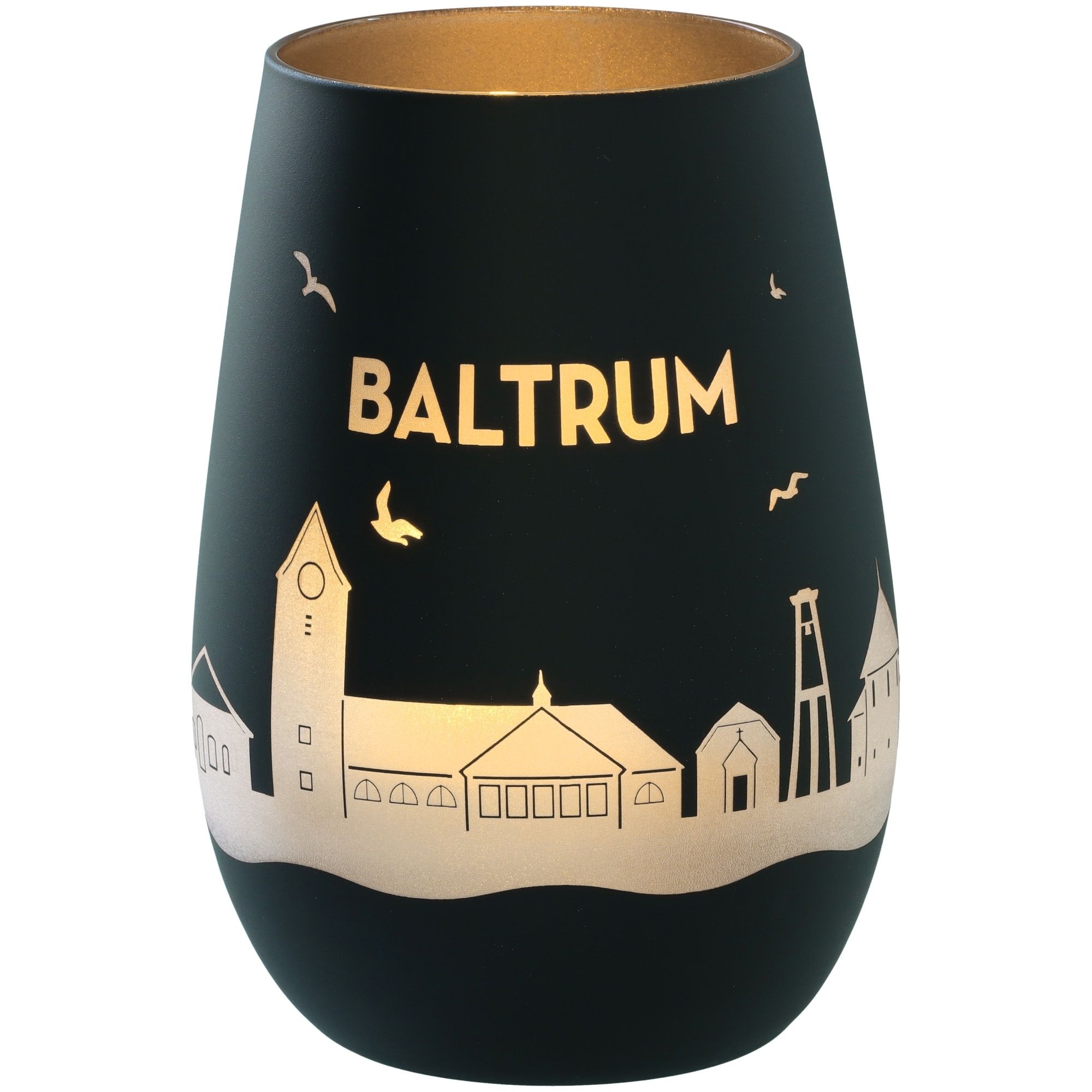 Windlicht Skyline Baltrum Schwarz/Silber Krug, Töpferei