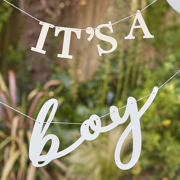 Girlande "It's a Boy", 100 % umweltfreundlich