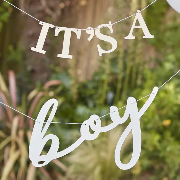 Girlande "It's a Boy", 100 % umweltfreundlich