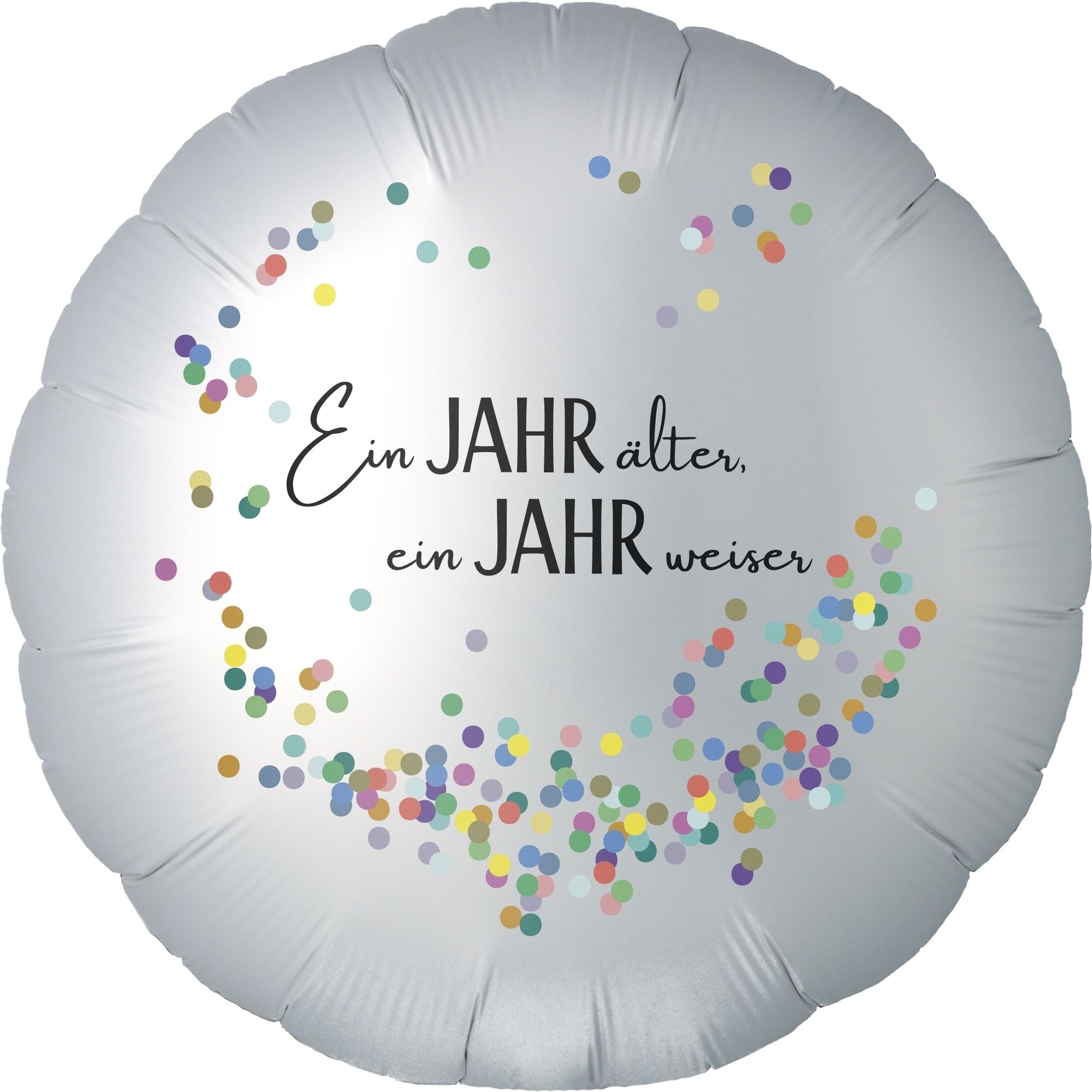 Folienballon "Ein Jahr älter, ein Jahr weiser" 45 cm Papier, Luftballon, Konfetti