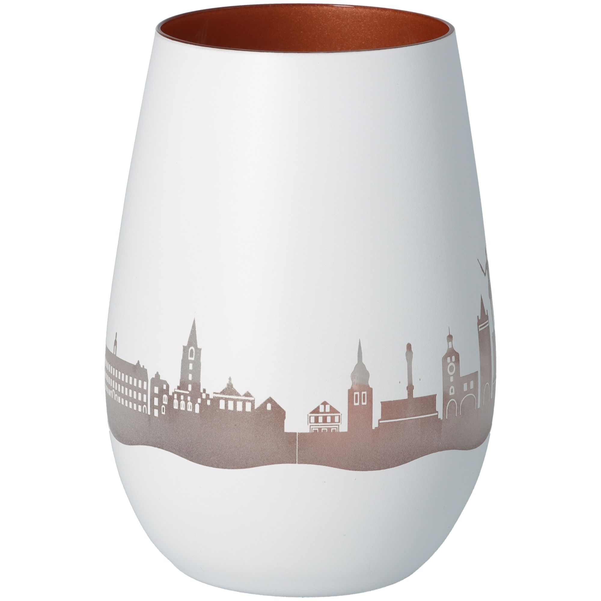 Windlicht Skyline Regensburg Weiß/Bronze Windlicht Skyline Regensburg Weiß/Bronze