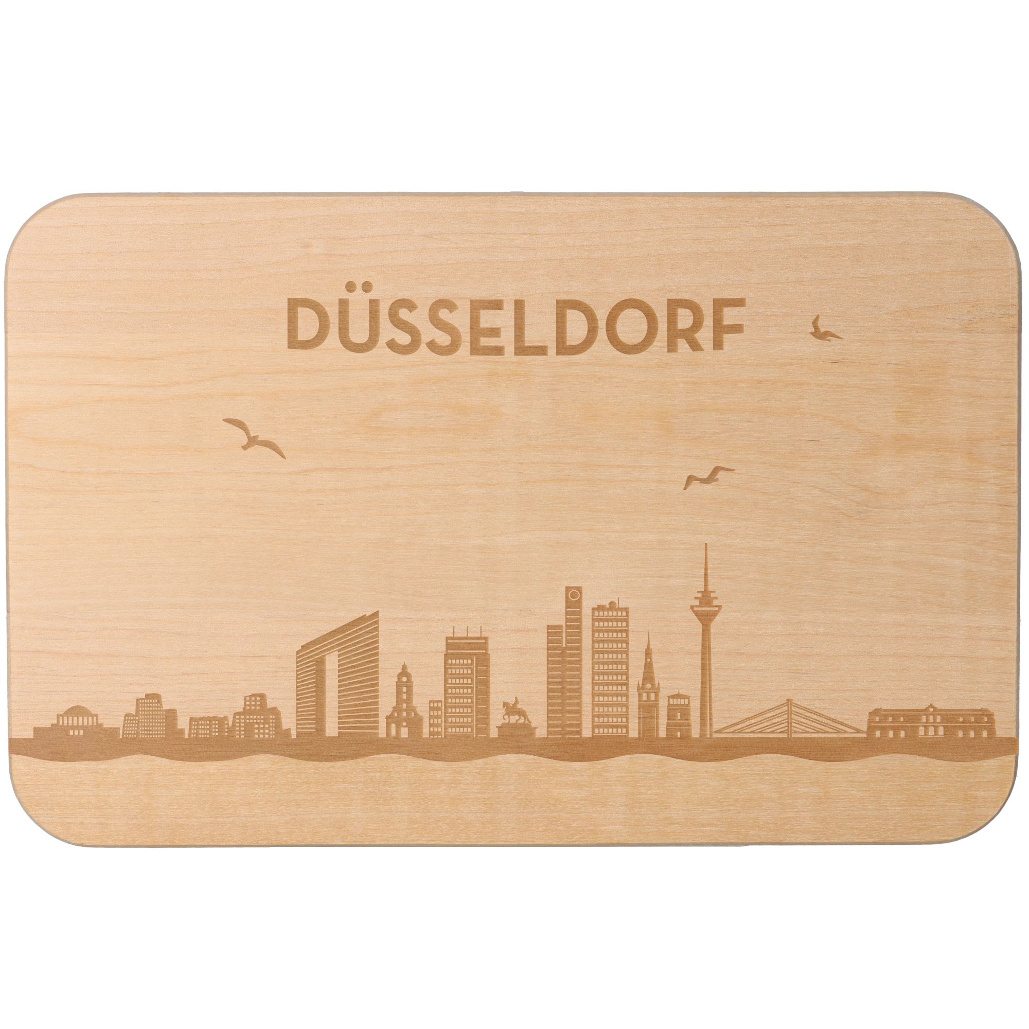 Frühstücksbrett Skyline Düsseldorf 23cm x 15cm x 1cm Frühstücksbrett Skyline Düsseldorf 23cm x 15cm x 1cm