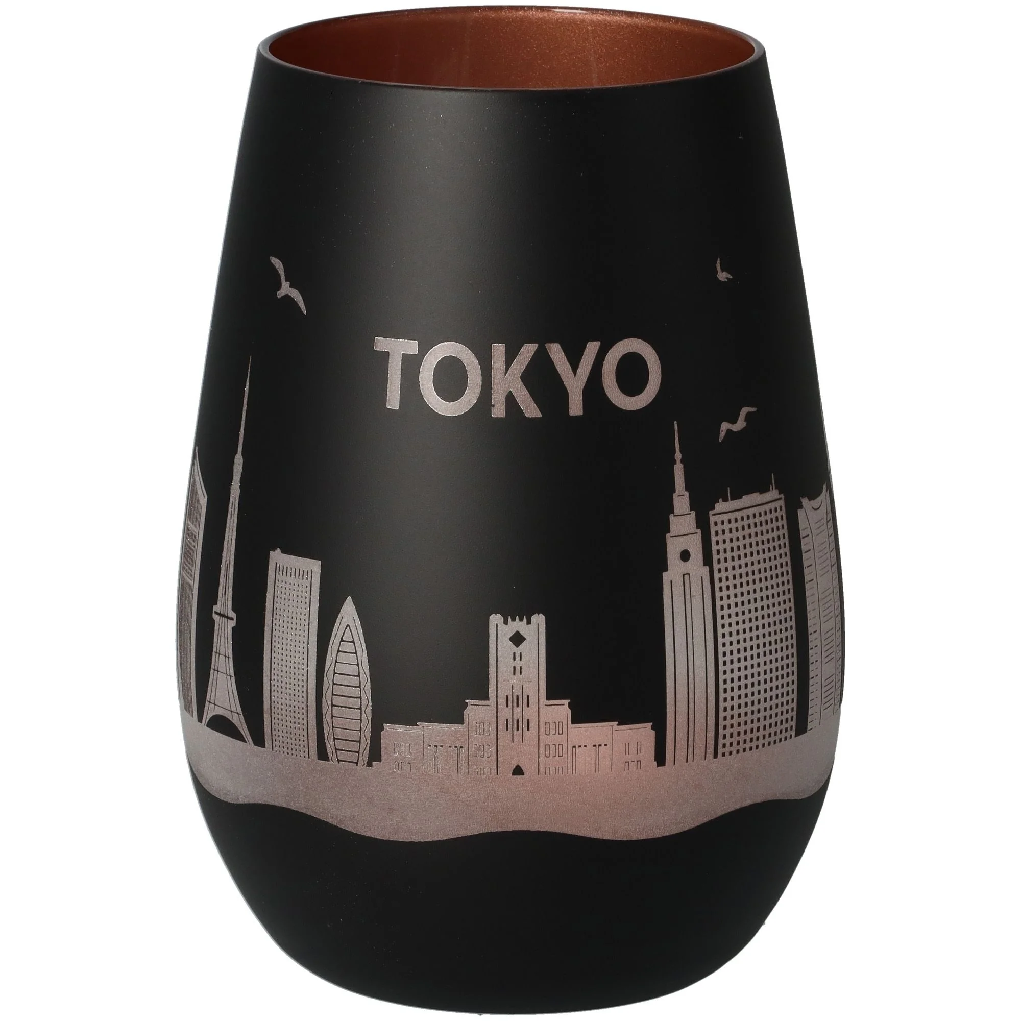 Vase, Keramik, Schwarz, Stadtansicht, TOKYO