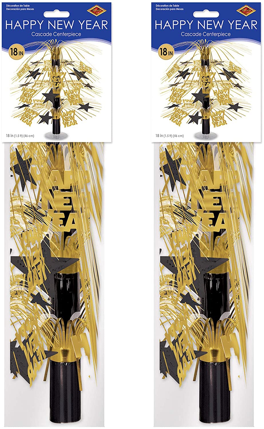 Tischdekoration "Happy New Year", Gold/Schwarz Tischdekoration "Happy New Year", Gold/Schwarz