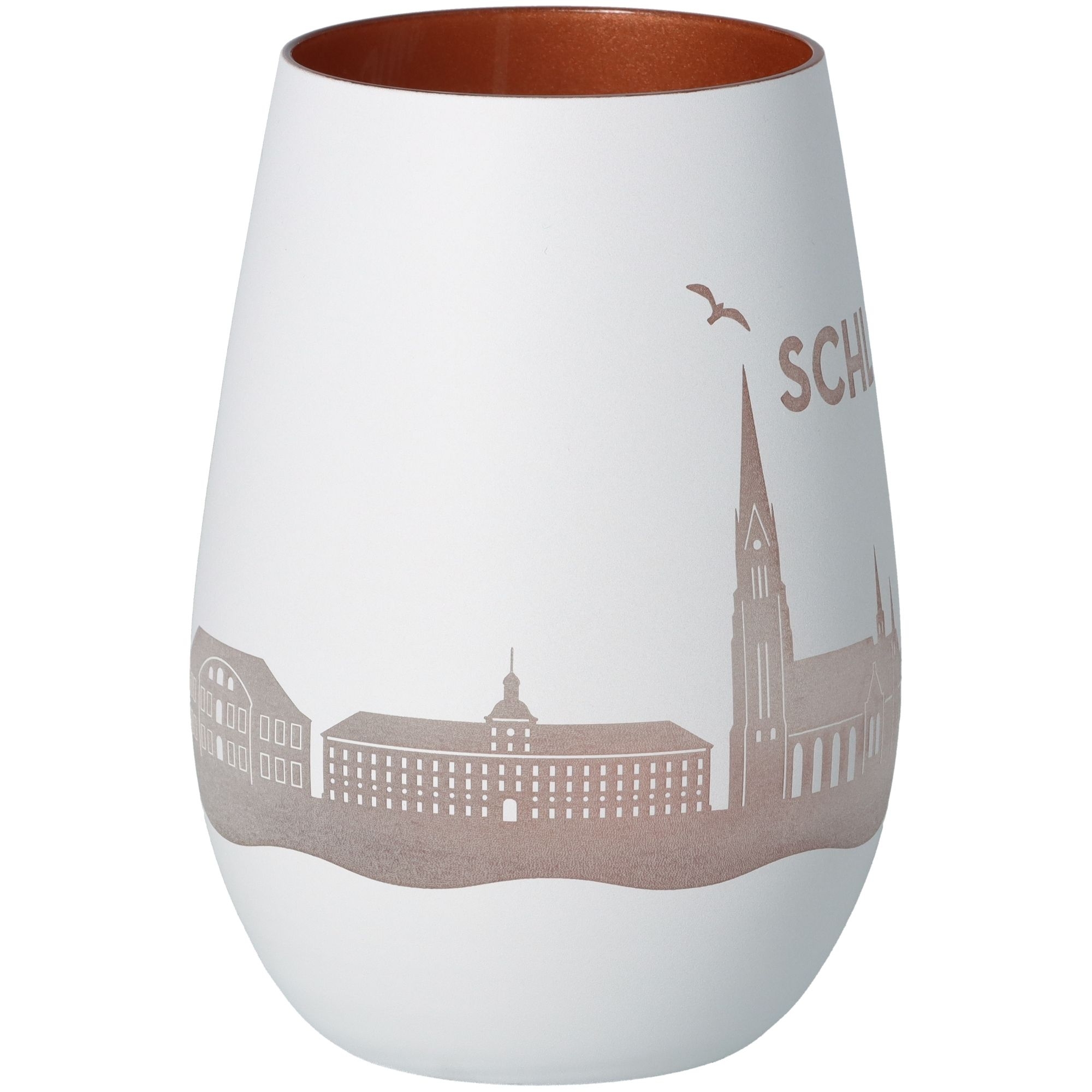 Windlicht Skyline Schleswig Weiß/Bronze Töpferei, Krug, Vase, Kunst, Porzellan