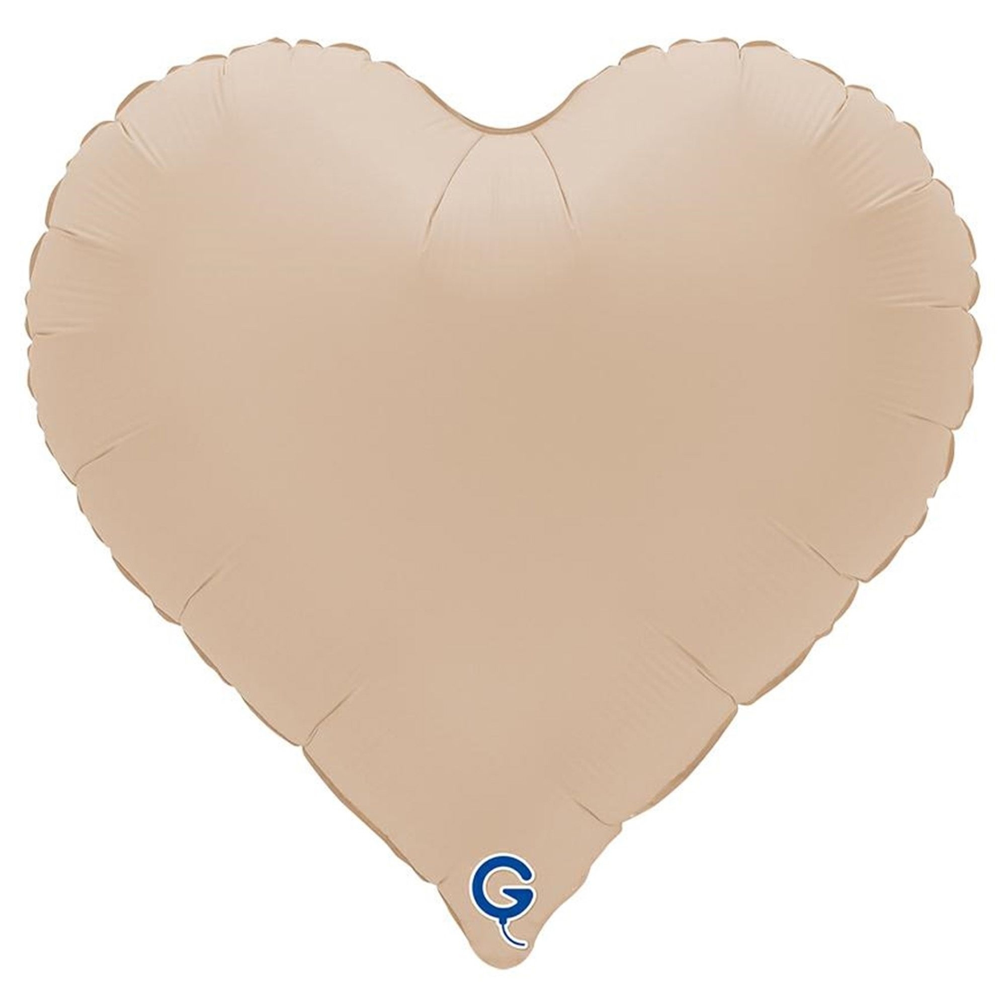 Folienballon Heart Sweetie Soft Matte Cappuccino 45cm Herz-Luftballon, Ballon, Kunststoff-Luftballon, Beige, Herzform