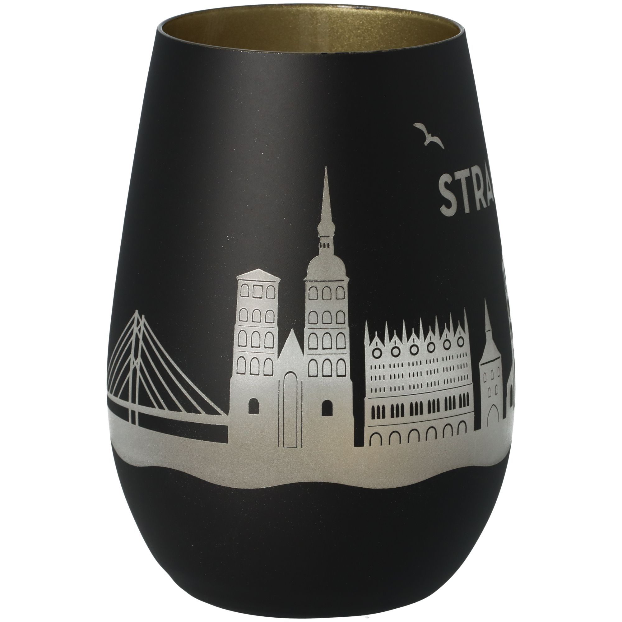 Windlicht Skyline Stralsund Schwarz/Gold Windlicht Skyline Stralsund Schwarz/Gold