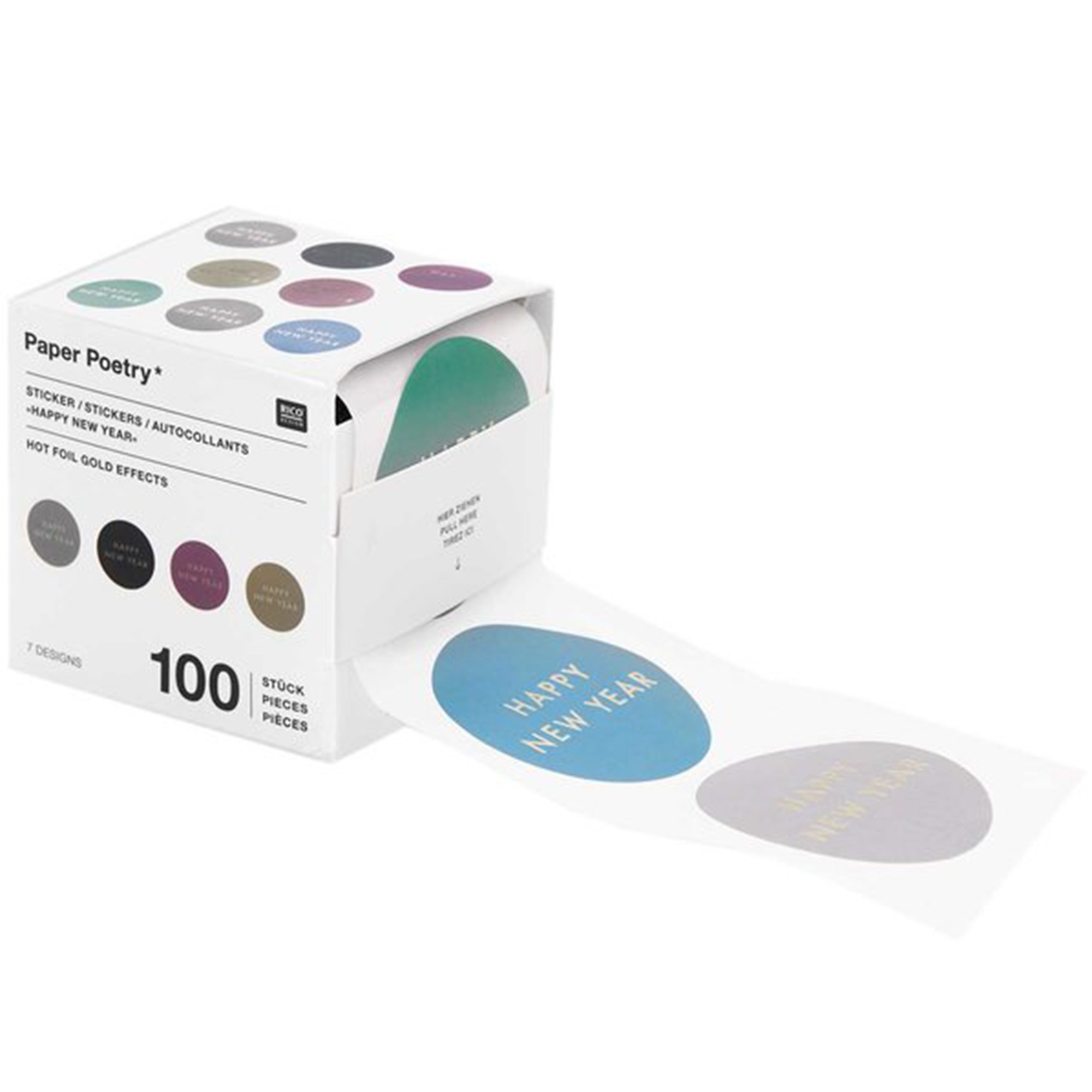 Sticker Happy New Year, 100 Stk. Sticker Happy New Year, 100 Stk.