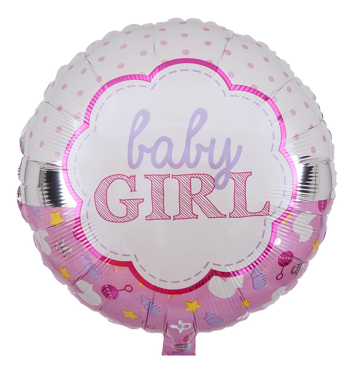 Folienballon Baby Girl Rosa & Weiß 43cm