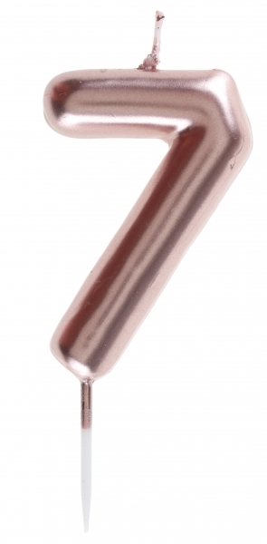 Zahlenkerze "7", Roségold Zahlenkerze "7", Roségold