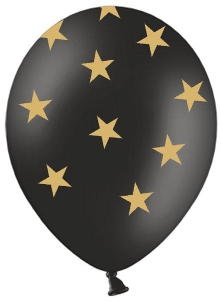 PartyDeco Latexballon Stars Pastel Black Ø 30cm