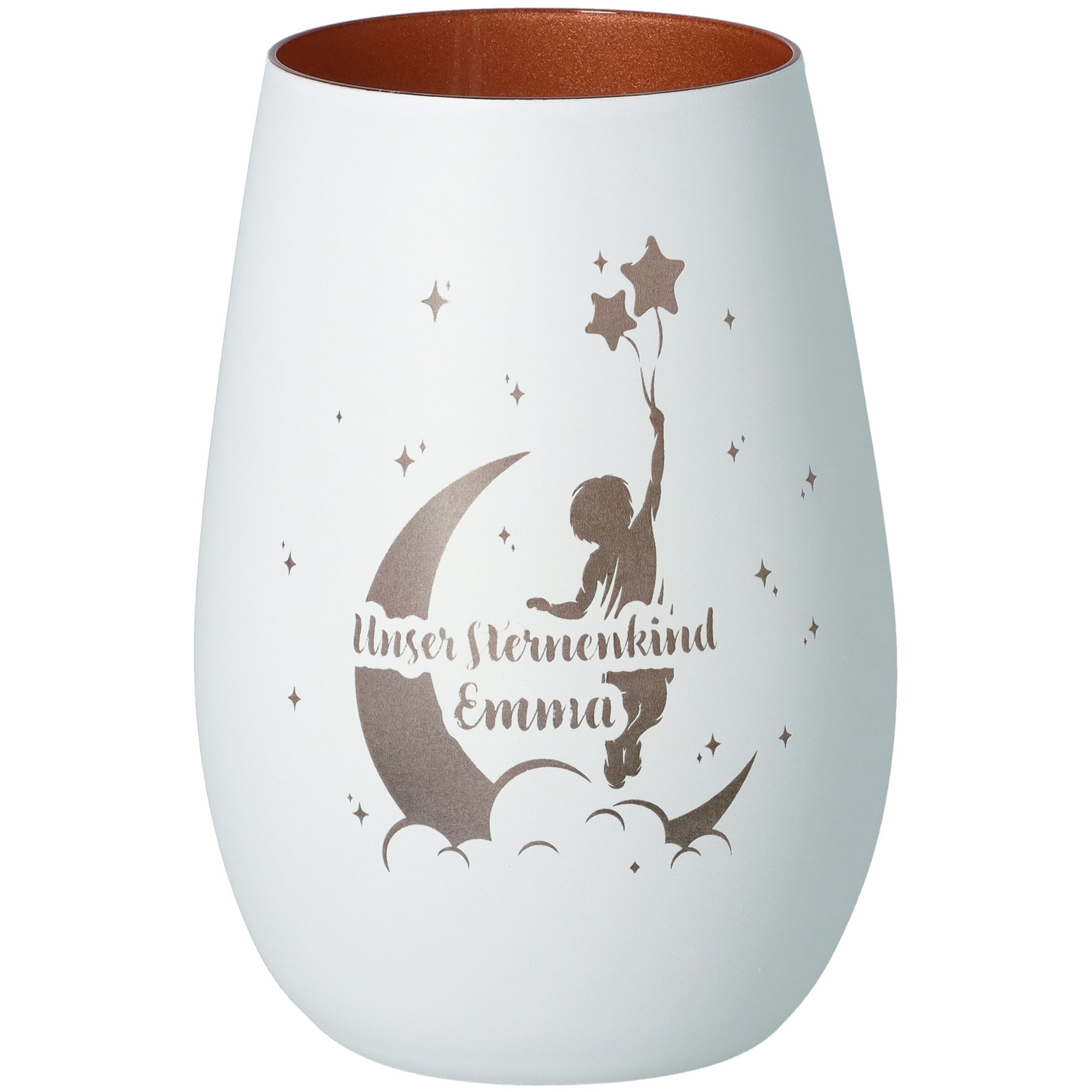 Windlicht Unser Sternenkind "Name" Weiß/Bronze Windlicht Unser Sternenkind "Name" Weiß/Bronze