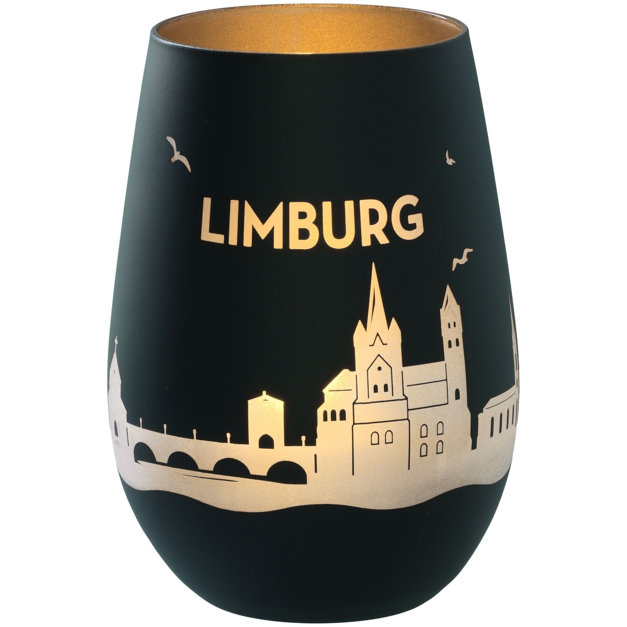 Windlicht Skyline Limburg Schwarz/Silber Krug, Töpferei