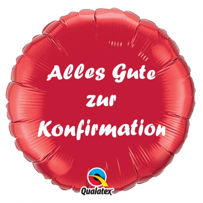 Folienballon Alles Gute zur Konfirmation Rot 45cm