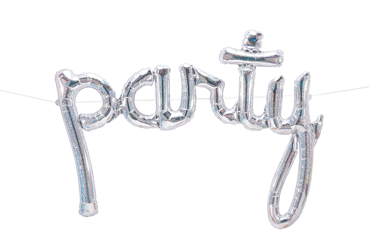 Folienballon-Girlande Script Party Holographic
