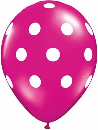 Qualatex Latexballon Big Polka Dots Wild Berry Ø 30cm