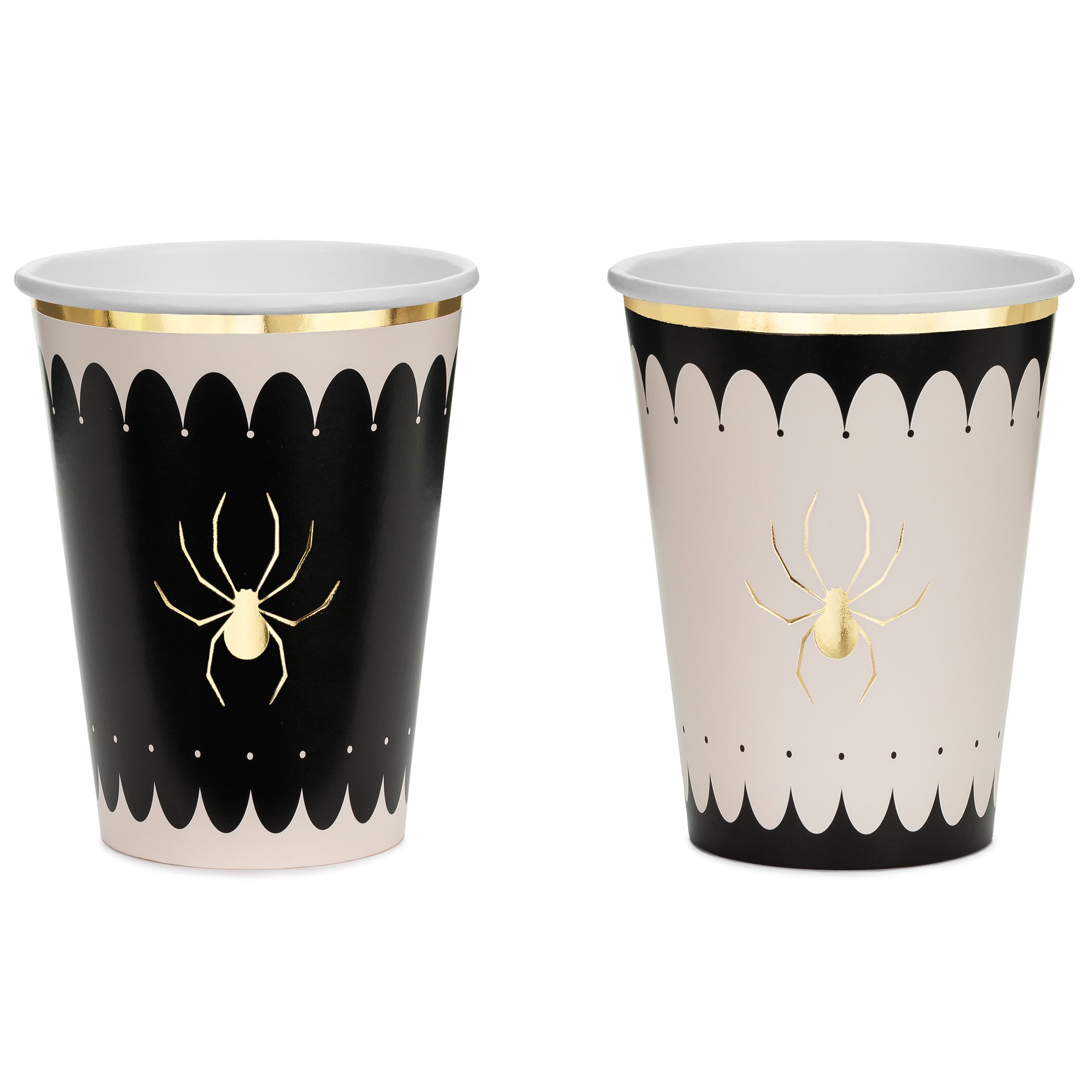Halloween Party - 6 Pappbecher "Spinne" Pokal, Einwegbecher