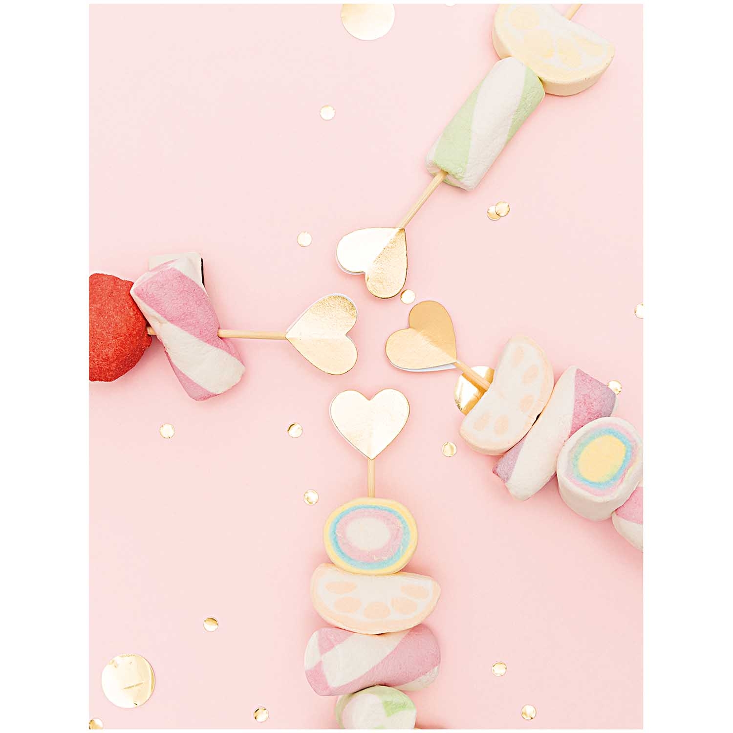 24 Deko Pikser - goldene Herzen 24 Deko Pikser - goldene Herzen