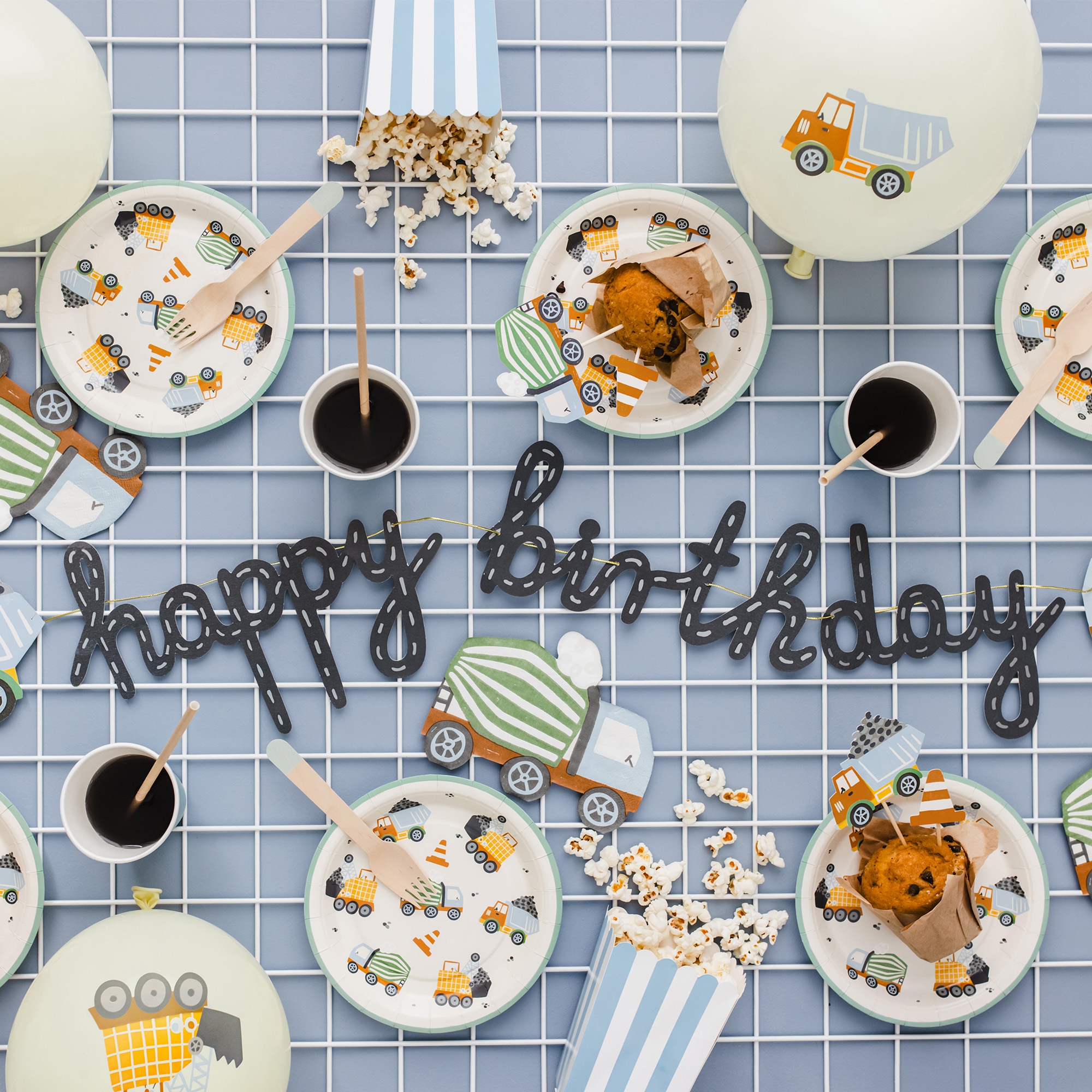 Girlande "Happy Birthday" Baustelle 2m Girlande "Happy Birthday" Baustelle 2m