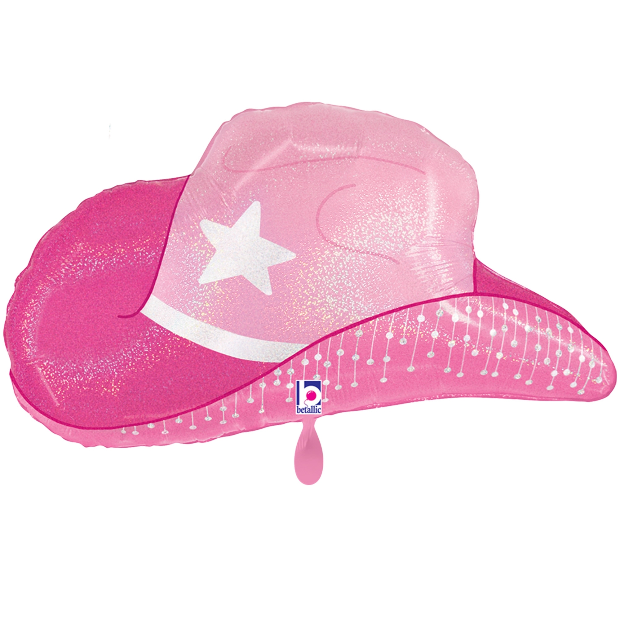 Folienballon "Pinker Cowgirl Hut" 66 cm Bekleidung, Hut, Cowboy-Hut