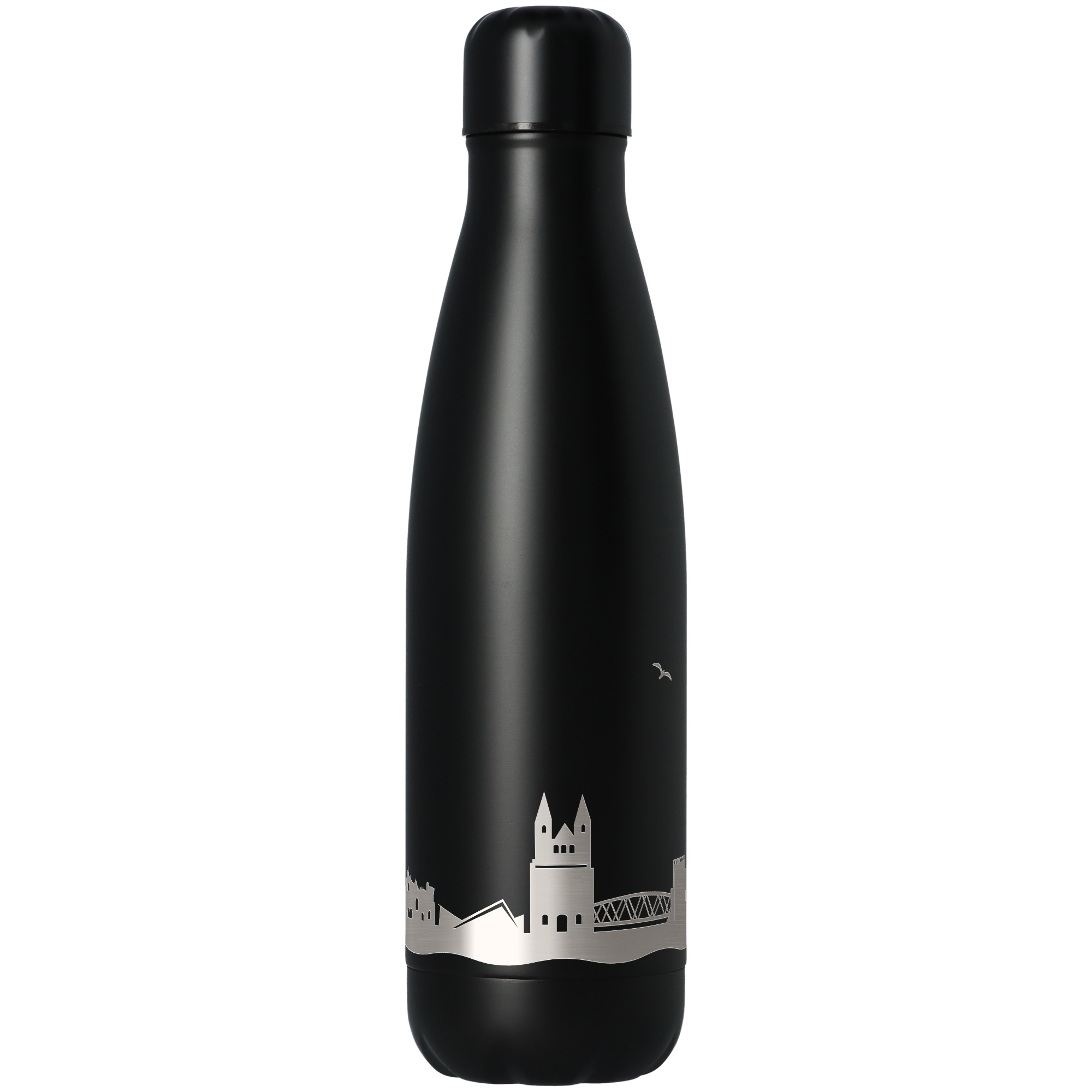 1fdaeb0613c8731610a0b648c0fb25c3cf5e97e8 Trinkflasche Skyline Magdeburg Schwarz 500ml