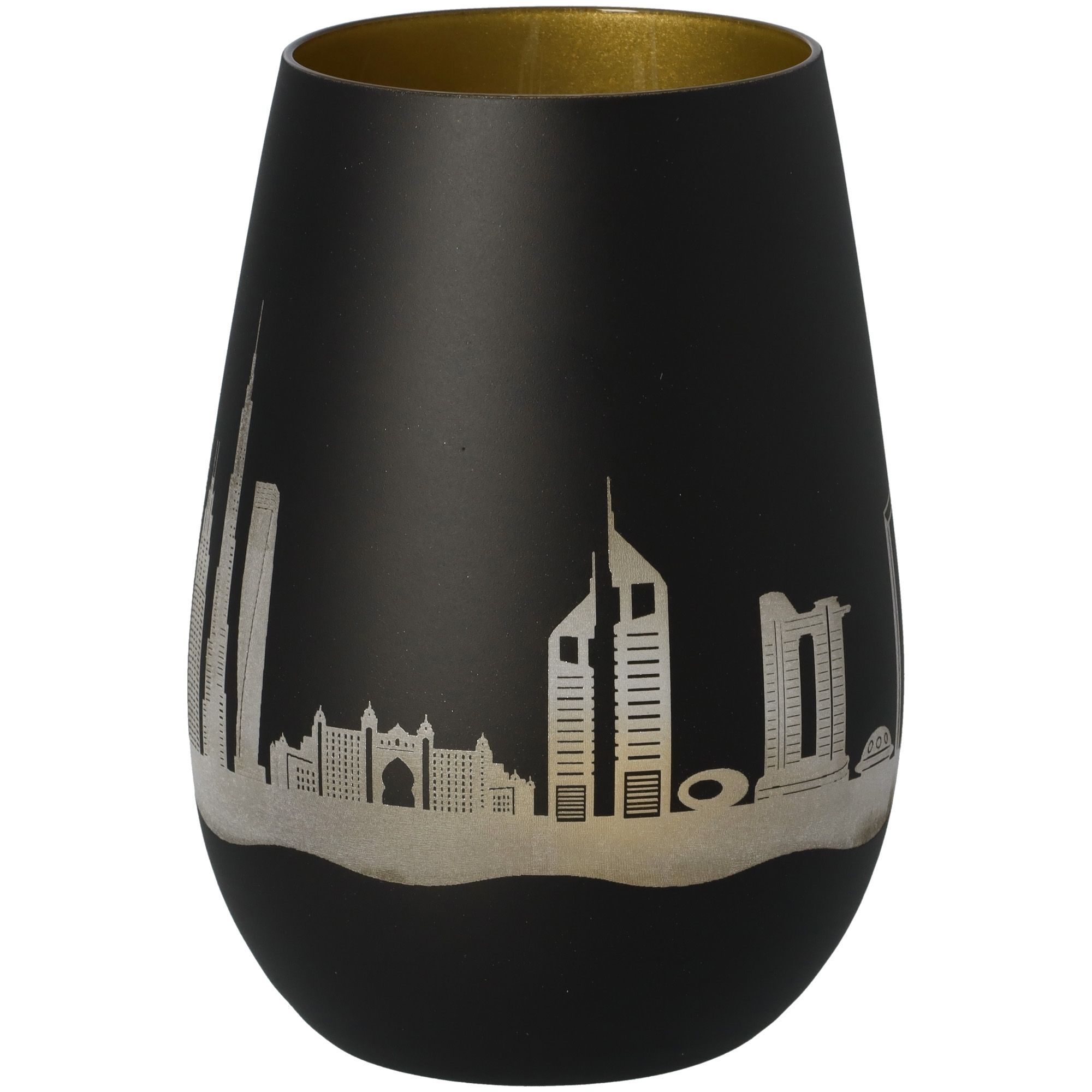 Windlicht Skyline Dubai Schwarz/Gold Töpferei, Krug, Vase, Tasse, Lampe