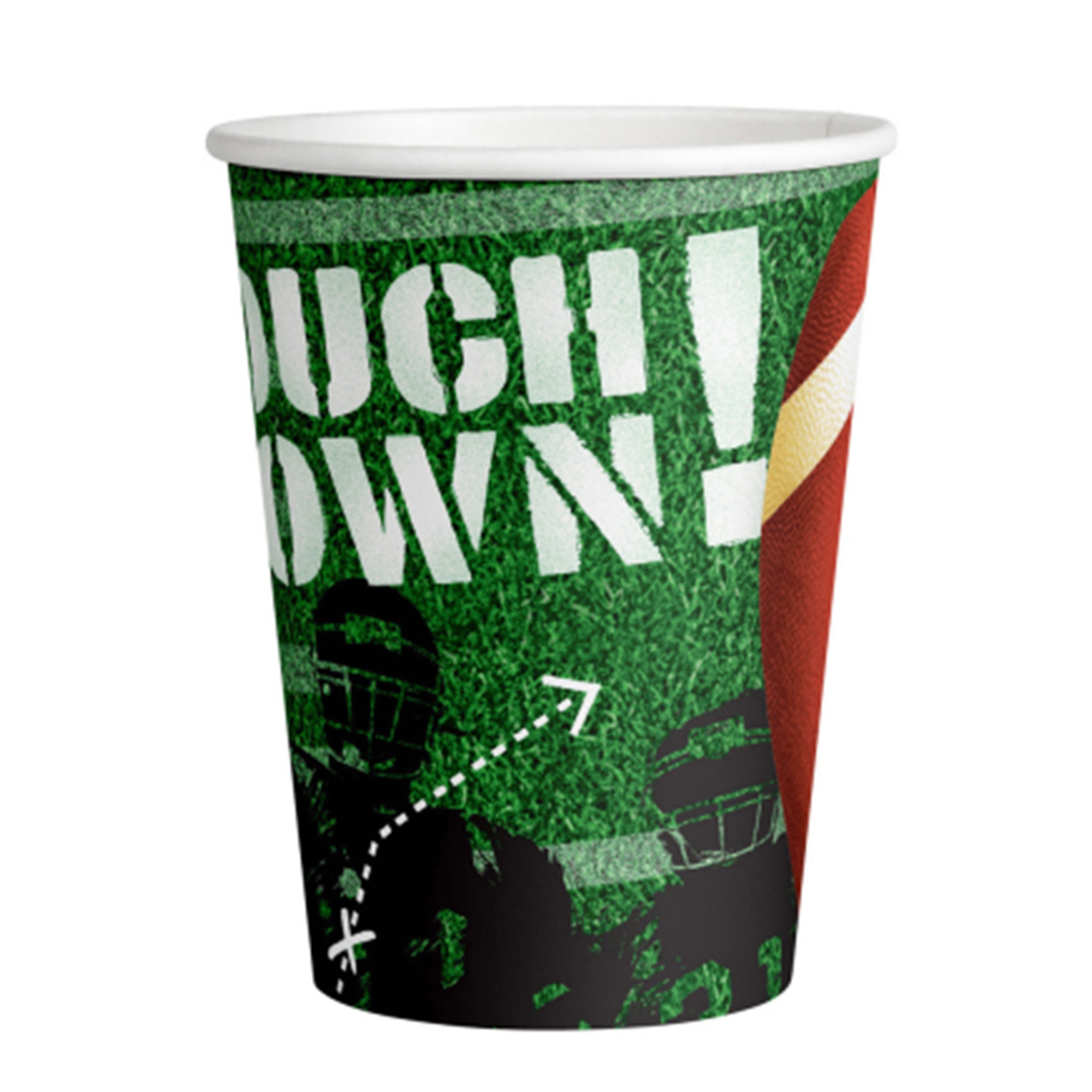 8 Pappbecher "Touchdown" 250 ml Pokal