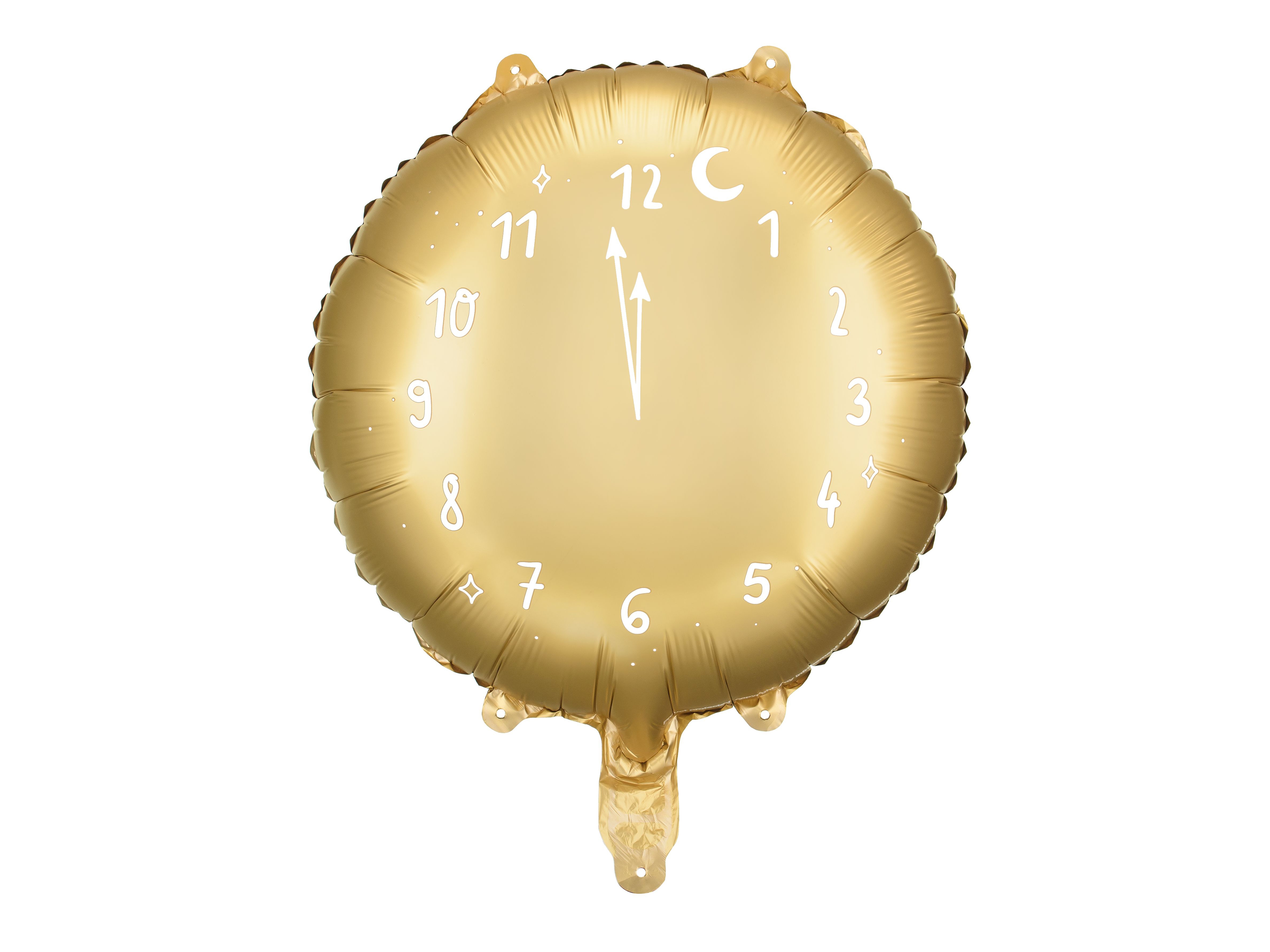 Folienballon "Uhr", Gold 43cm