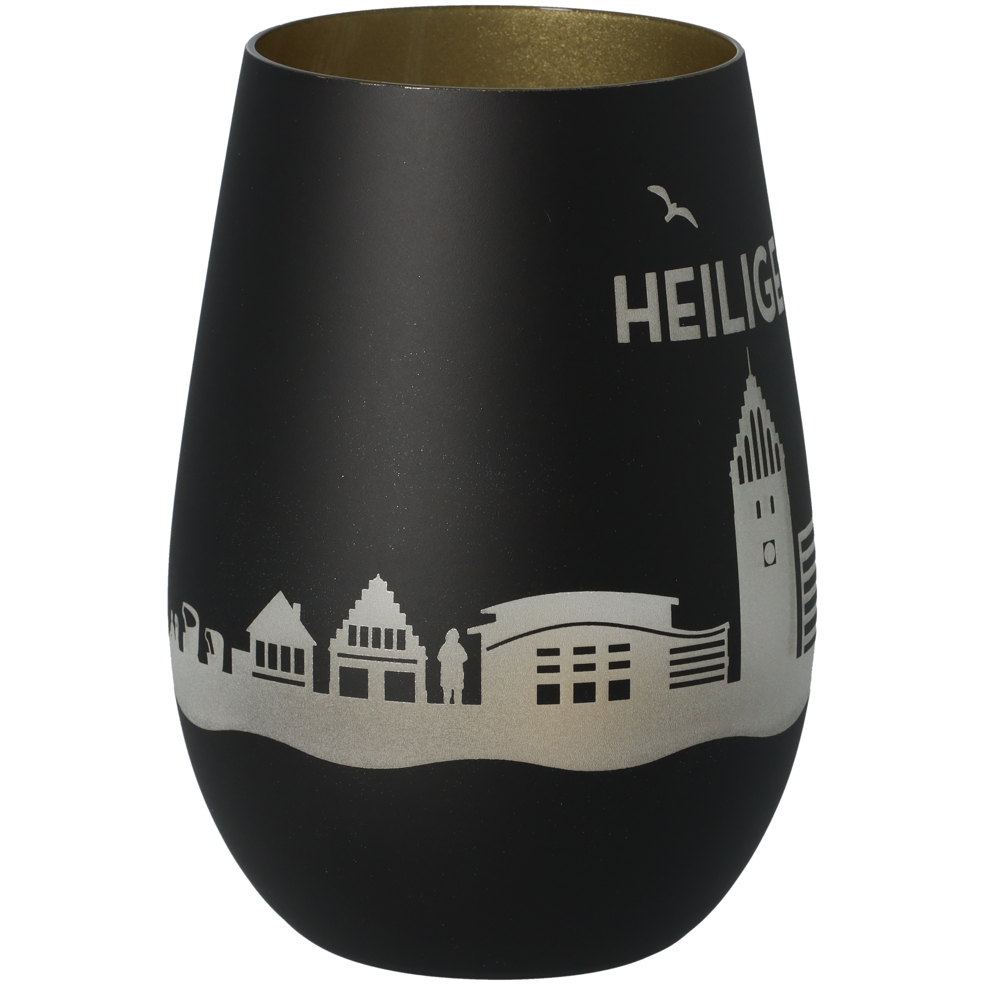 Windlicht Skyline Heiligenhafen Schwarz/Gold Windlicht Skyline Heiligenhafen Schwarz/Gold