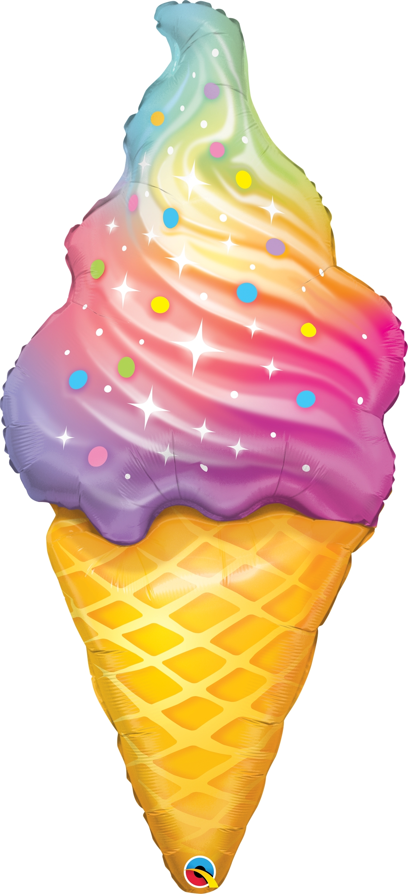 Qualatex Folienballon Supershape Regenbogen Softeis (Rainbow Swirl Ice Cream) 104cm