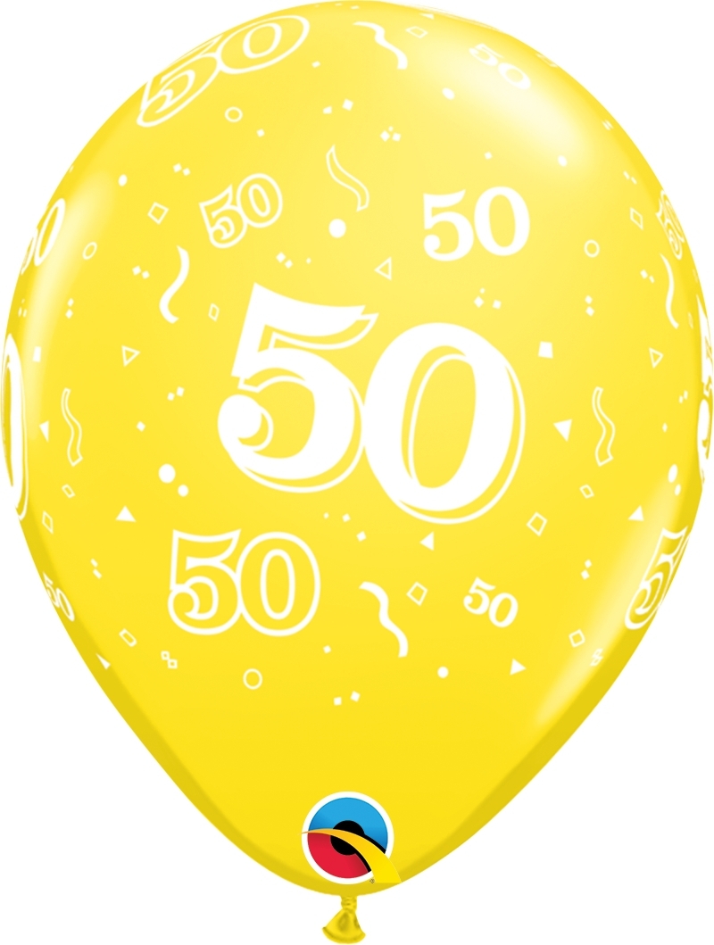 Qualatex Latexballon 50. Geburtstag verschiedene Farben Ø 30cm