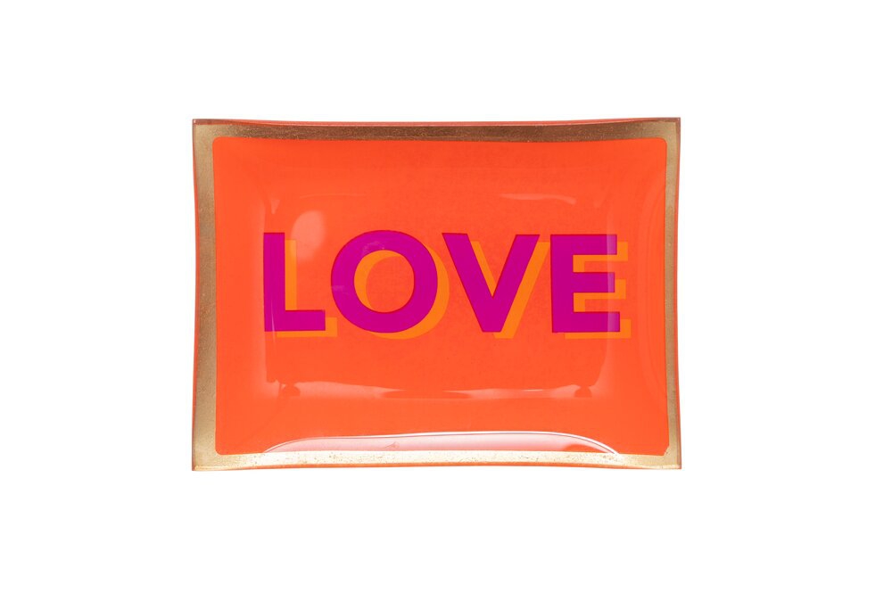 Glasteller "Love", Orange - M Glasteller "Love", Orange - M