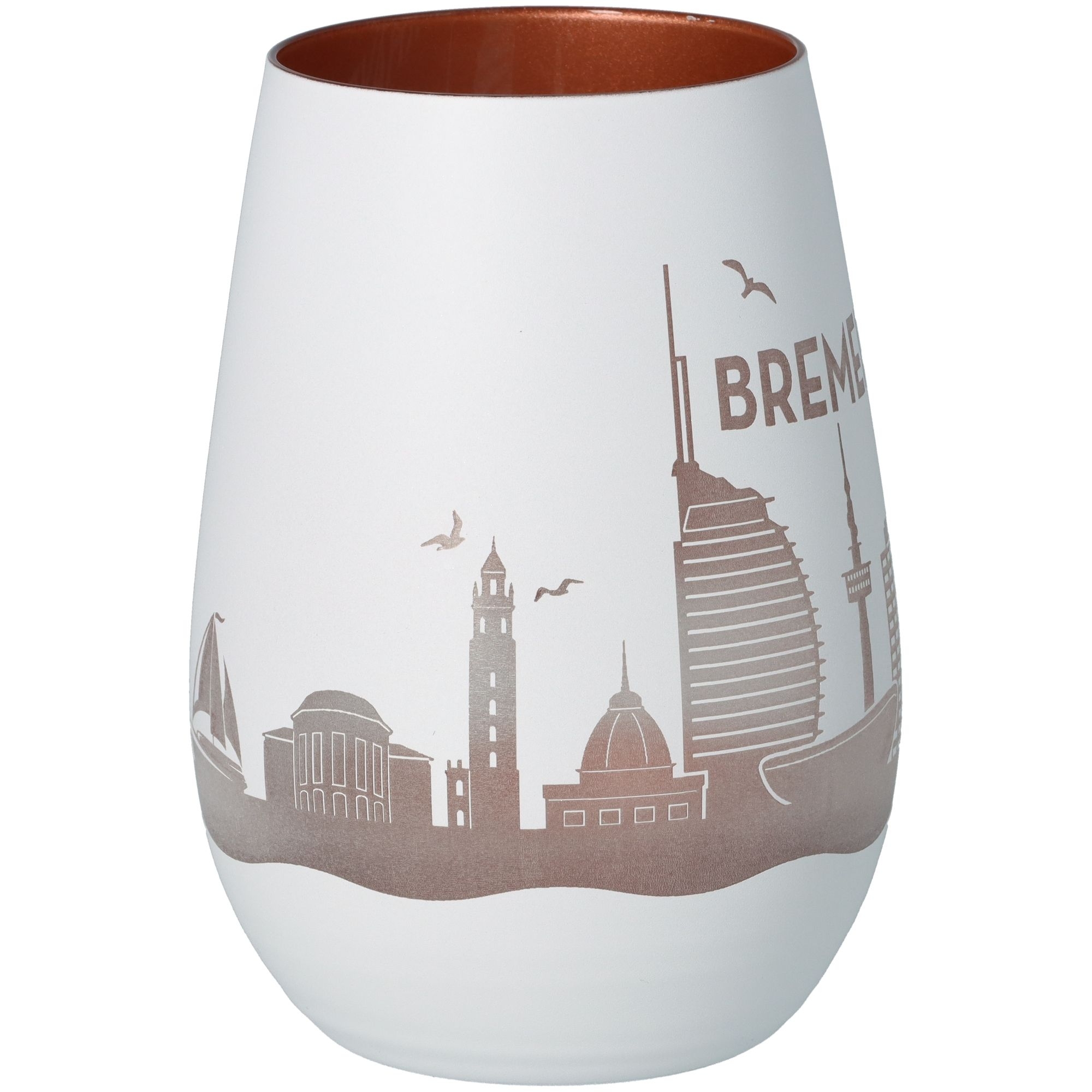Windlicht Skyline Bremerhaven Weiß/Bronze Windlicht Skyline Bremerhaven Weiß/Bronze