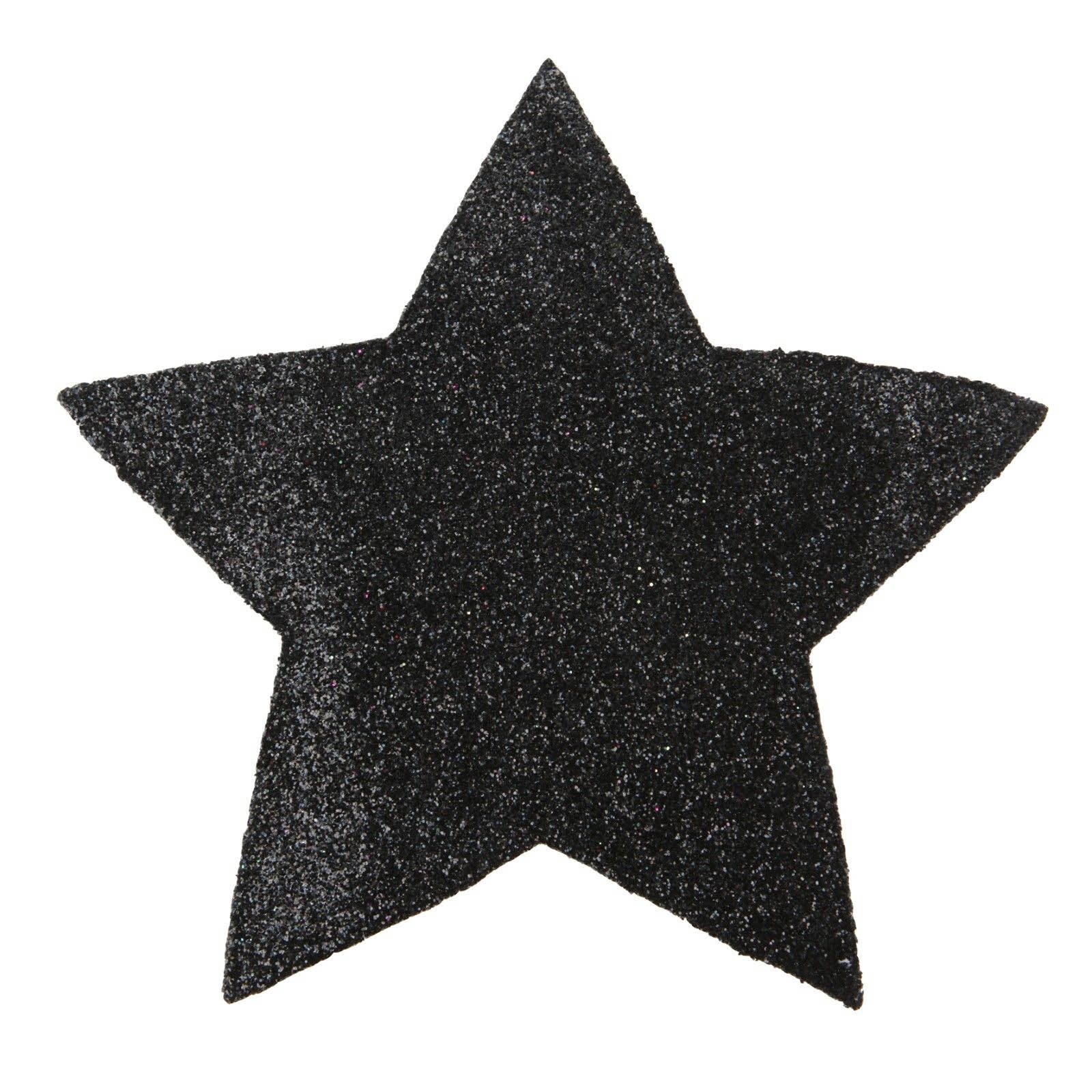 2 Glitter Stern-Untersetzer Schwarz 2 Glitter Stern-Untersetzer Schwarz