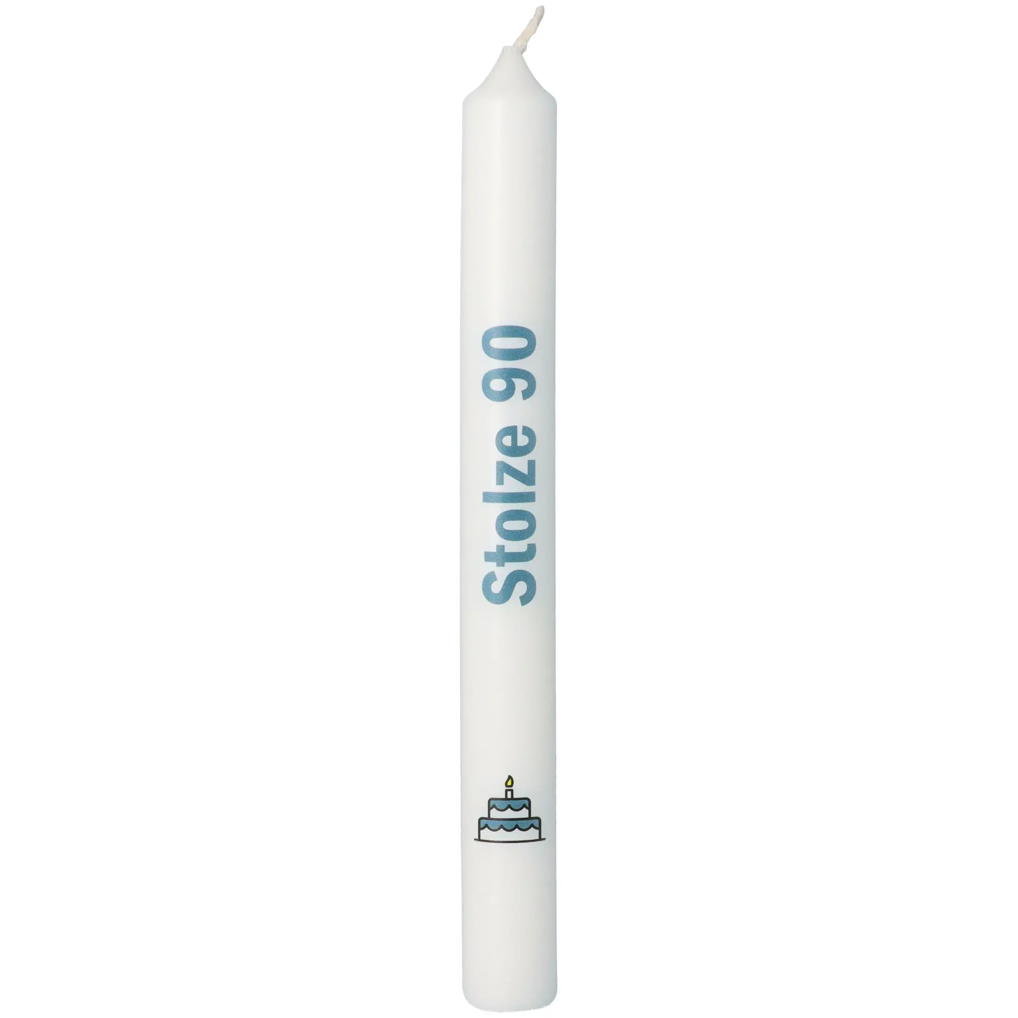 Stabkerze Weiß, Anthrazit "Stolze 90"